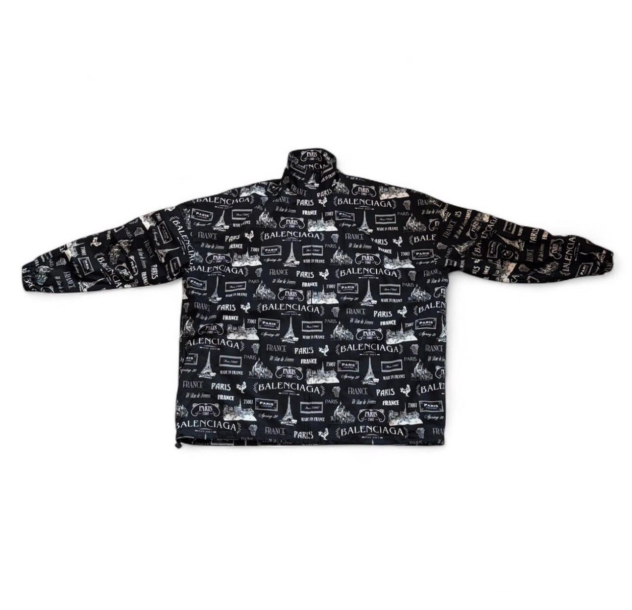 Balenciaga Balenciaga Paris-Print Layered-Sleeve Jacket Size US L / EU 52-54 / 3 - 1 Thumbnail
