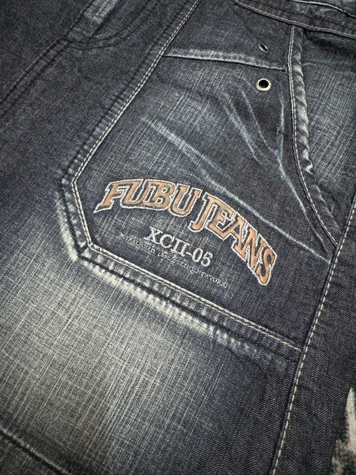 Seditionaries Vintage Fubu Jeans Punk Grunge Mini Skirt Denim Punk Skirt Size 30" / US 8 / IT 44 - 4 Thumbnail