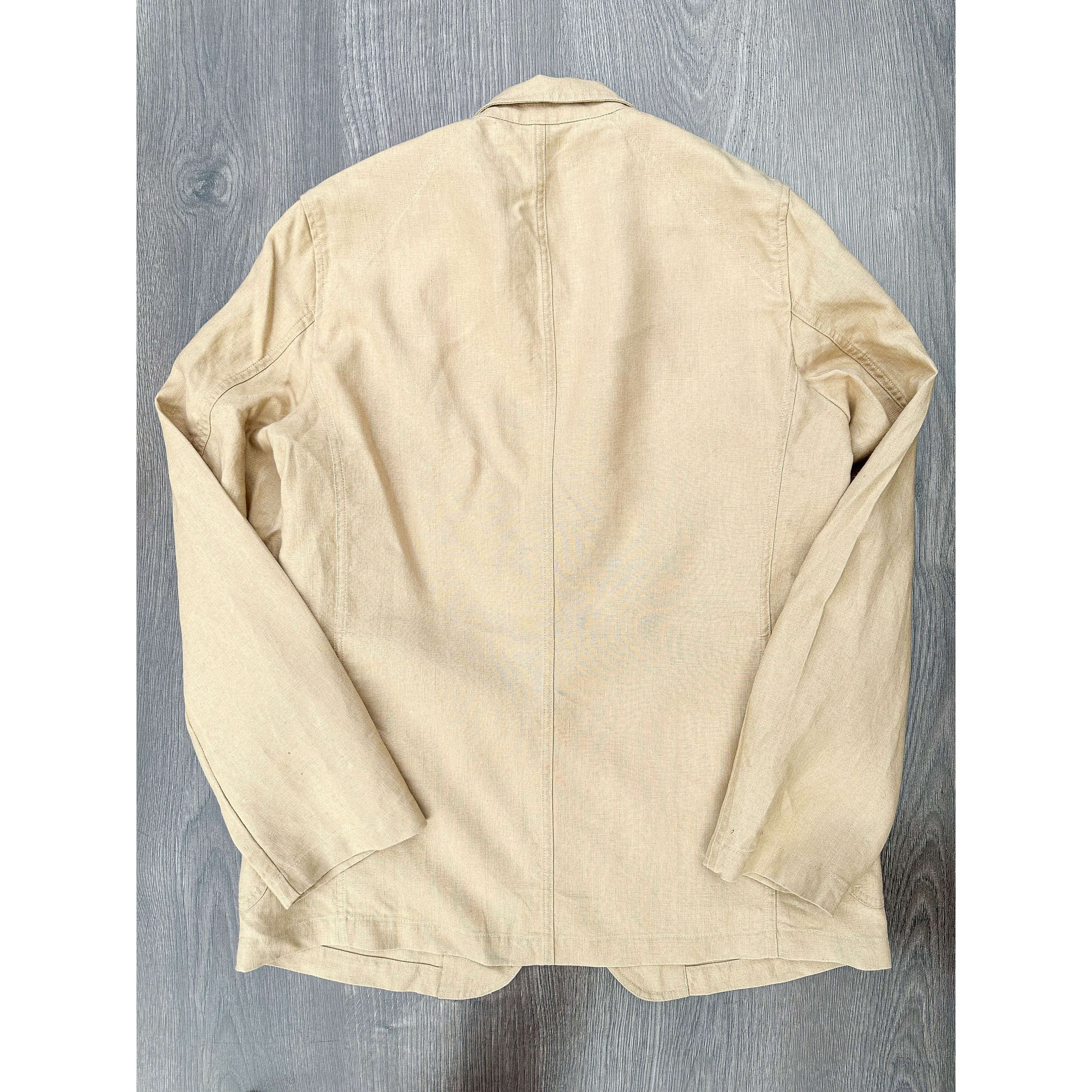 Drake's Drake's Linen Stone Unstructured Suit Blazer Jacket Size 46R - 7 Thumbnail
