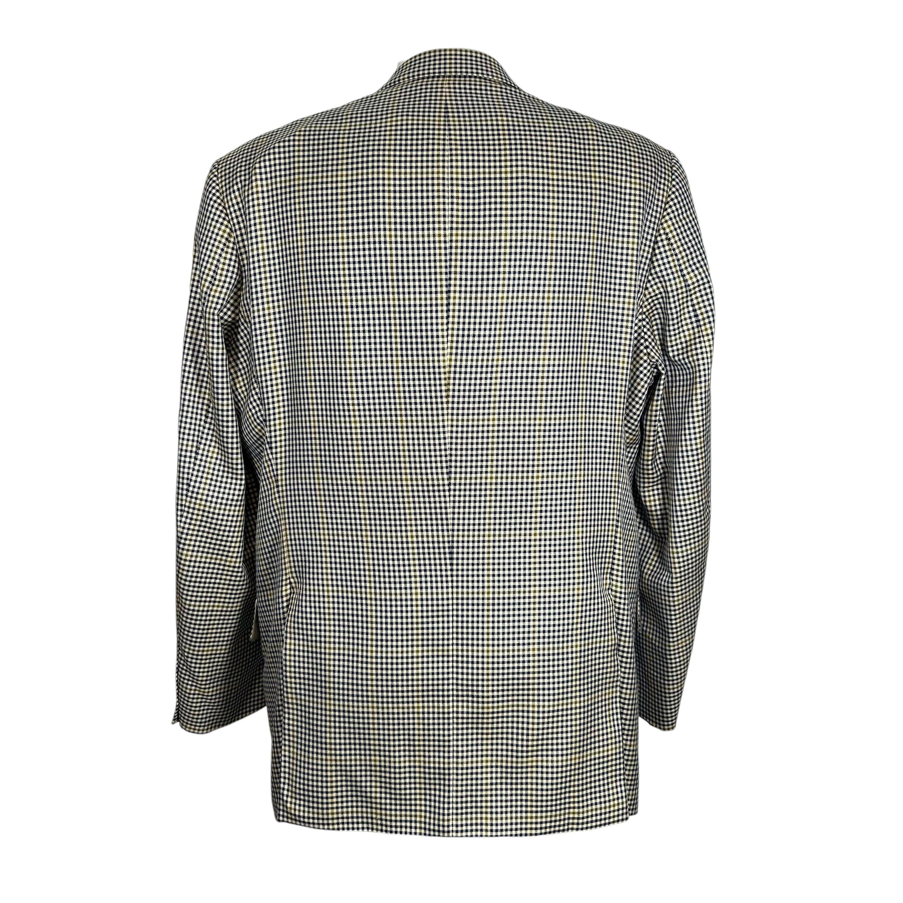 Burberry Prorsum Burberry Prorsum Wool Silk Ecru Check Monaco Blazer 56 Size 46R - 2 Thumbnail