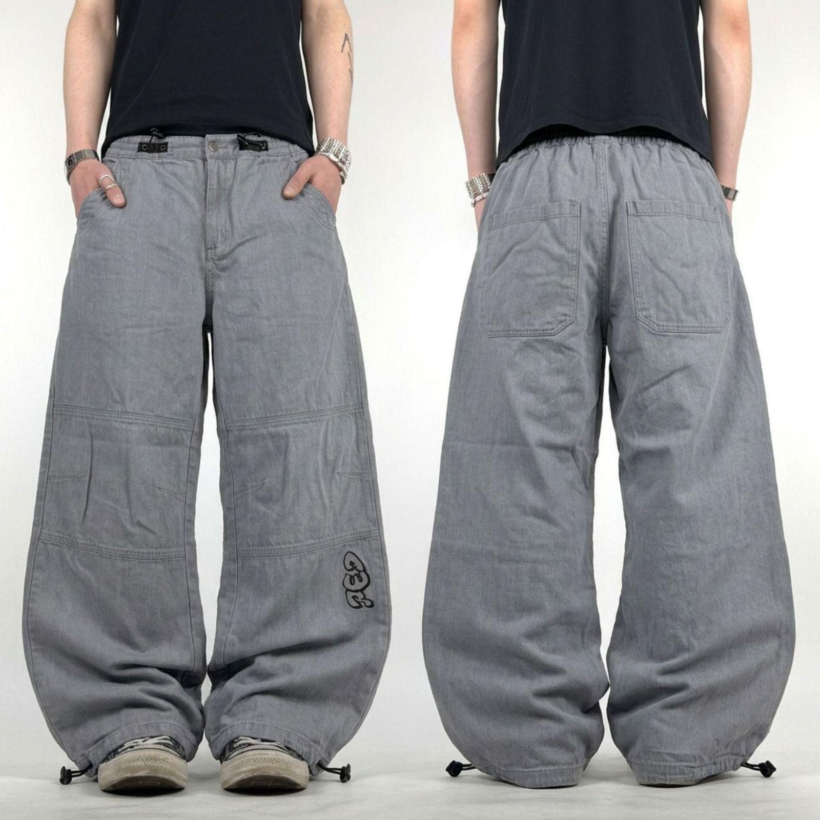 Vintage y2k grunge faded archive baggy wide leg skater jeans