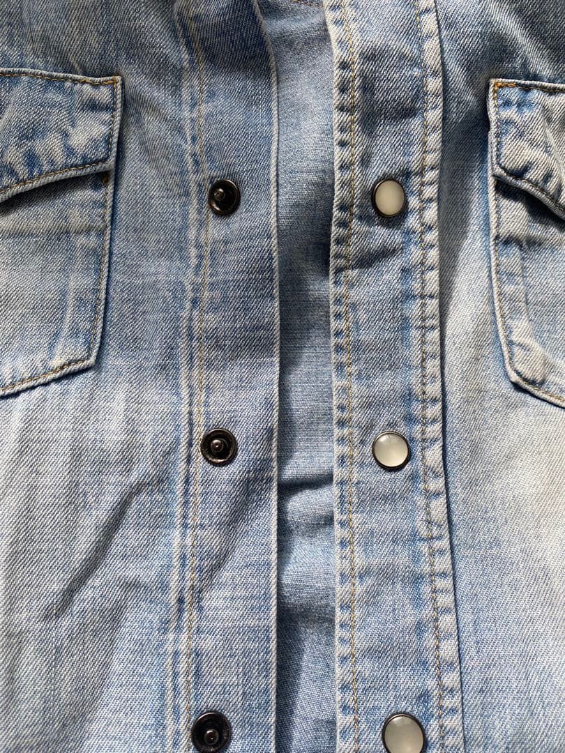Number (N)ine Distressed Hooded Denim Shirt Size US M / EU 48-50 / 2 - 7 Thumbnail