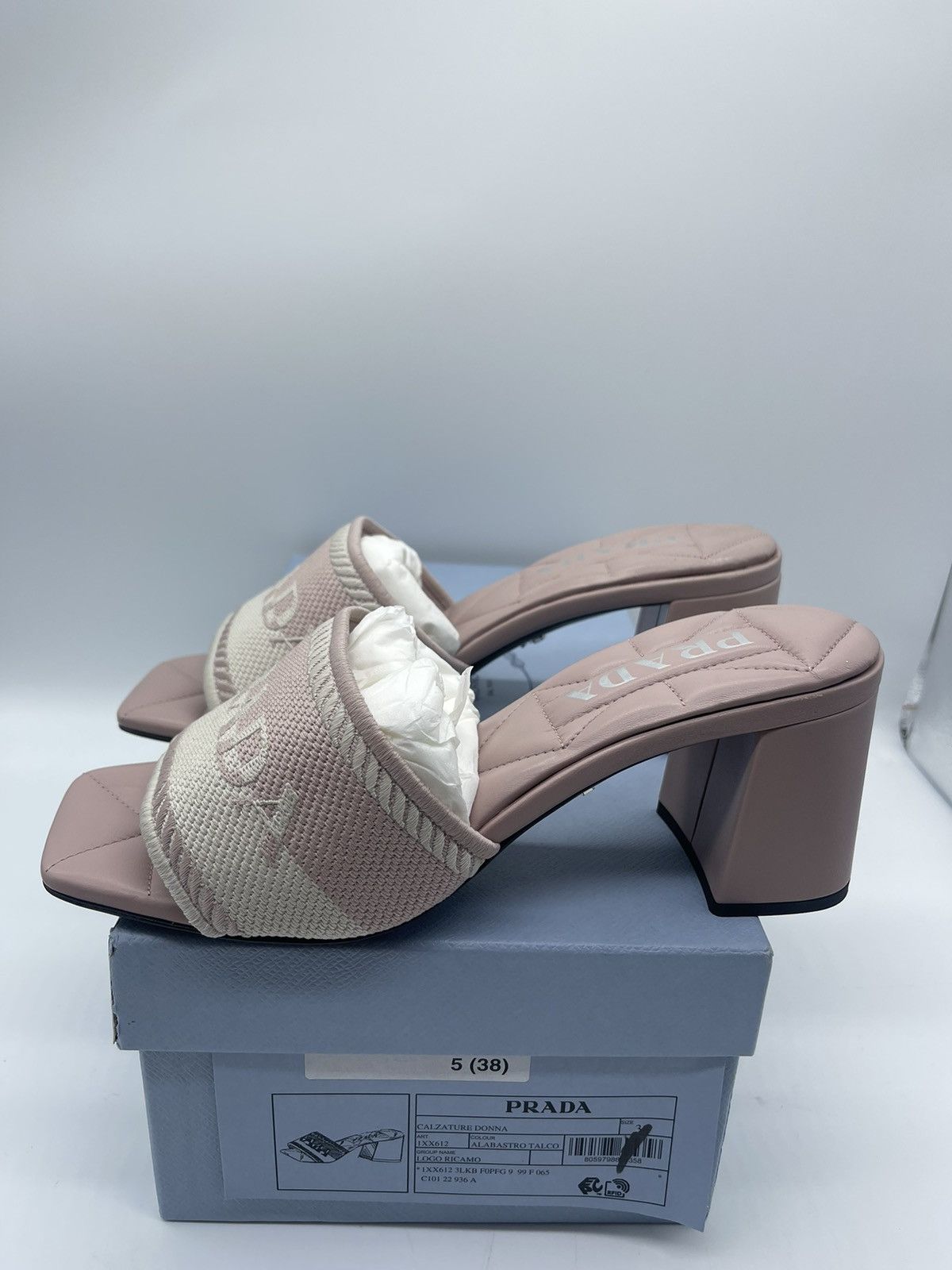 Prada Prada Embroidered Fabric Sandal Heels Pink Size US 8 / IT 38 - 4 Thumbnail