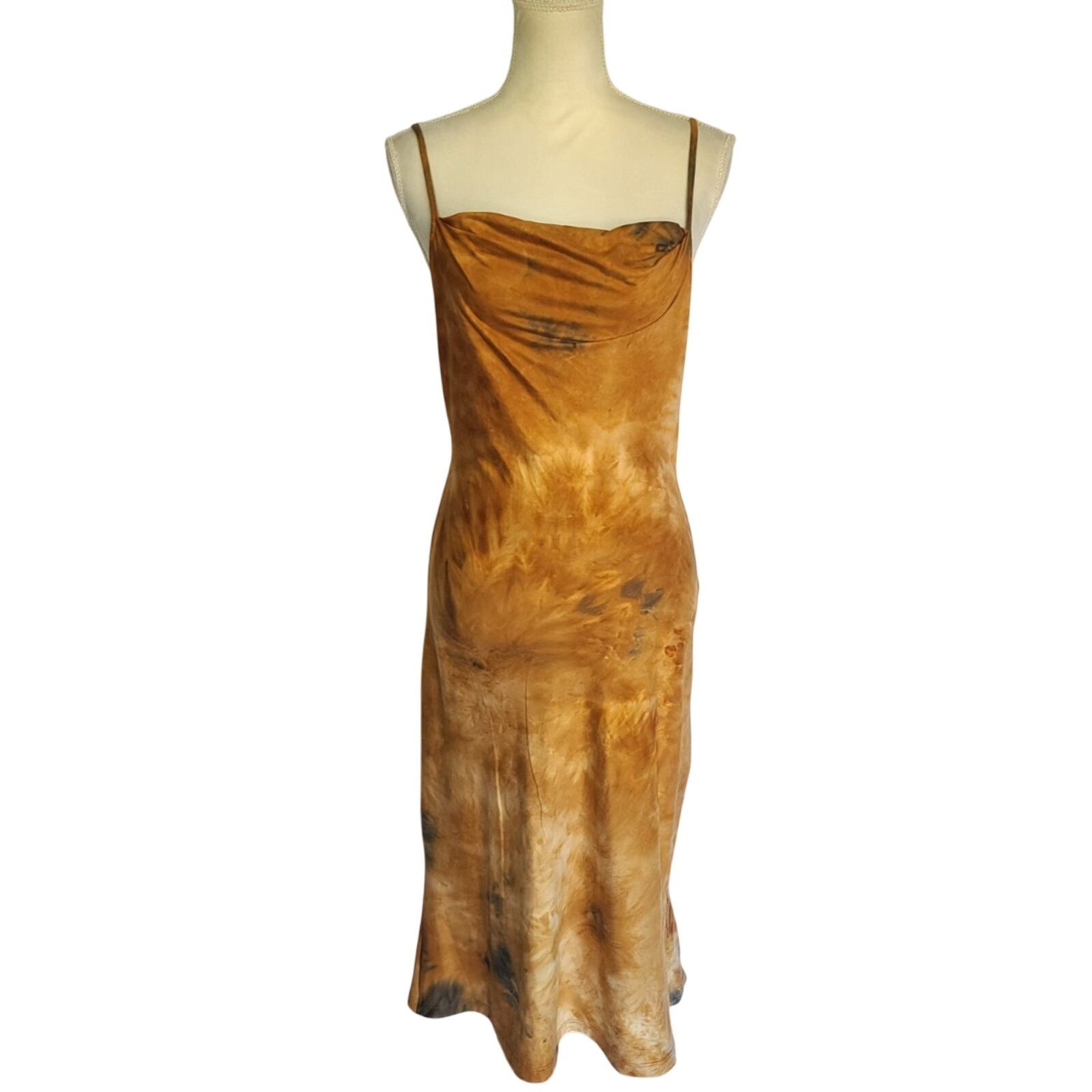 Bebe Bebe Y2K Orange Tan Tie Dye Slip Tank Dress XS Sleeveless Size XS / US 0-2 / IT 36-38 - 1 Thumbnail