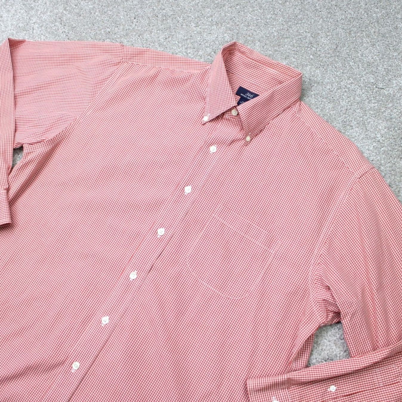 Brooks Brothers Brooks Brothers 346 Shirt Mens Large Red Check Non-Iron 100% Cotton Long Sleeve Size US L / EU 52-54 / 3 - 3 Thumbnail