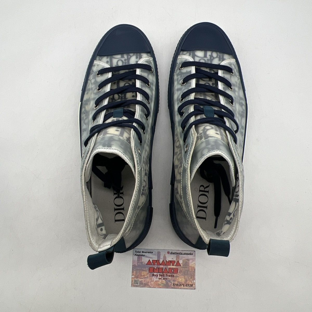 Dior Dior b23 high top blue oblique Size US 12 / EU 45 - 6 Thumbnail