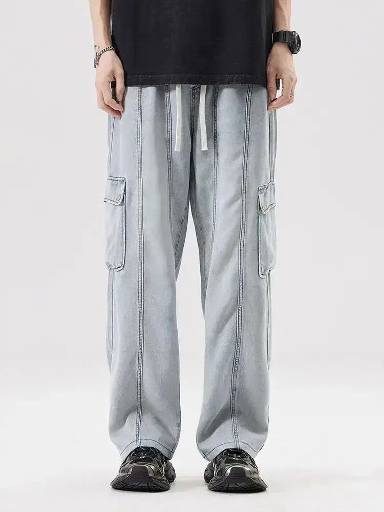 Japanese Brand Loose Straight Wide Leg Pants Ice Silk Casual Pants Size US 32 / EU 48 - 1 Thumbnail