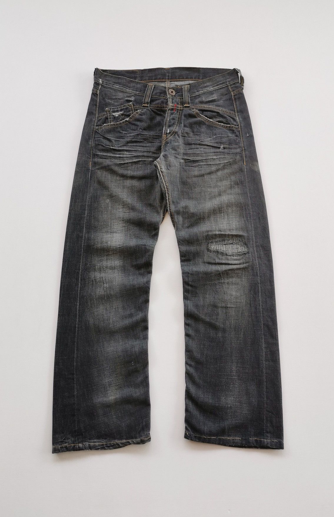 Replay Replay Rugged Vintage Washed Black Straight Fit Y2K Denim Size US 31 - 1 Thumbnail