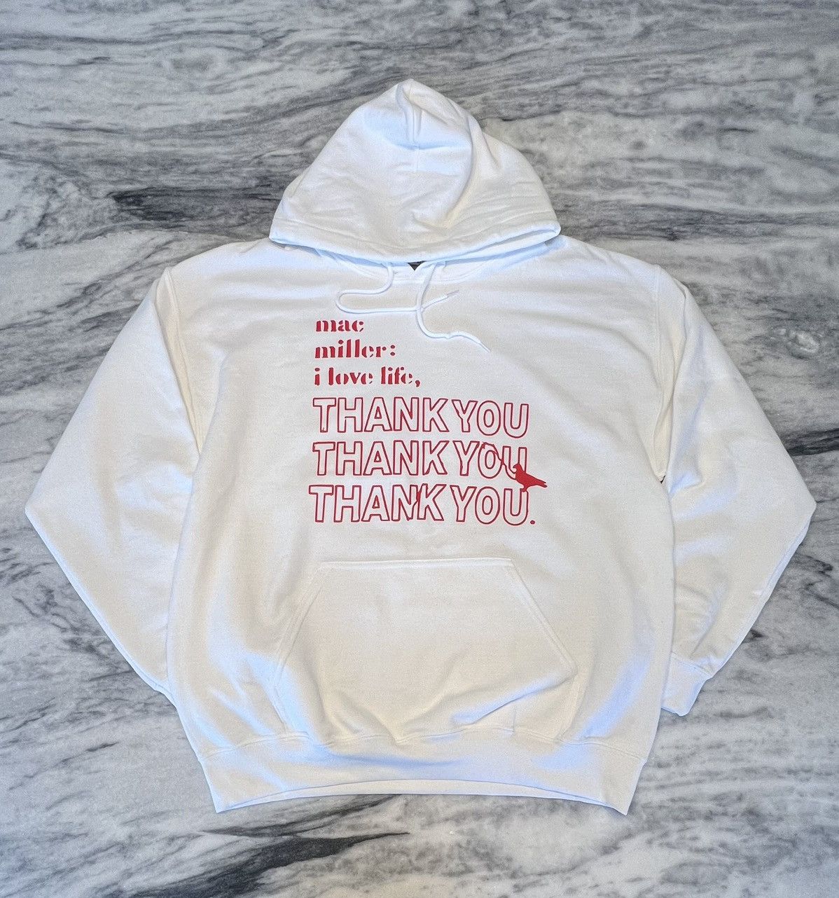 Band Tees × Mac Miller Mac Miller Hoodie white & red hoodie Sz XL Size US XL / EU 56 / 4 - 1 Thumbnail
