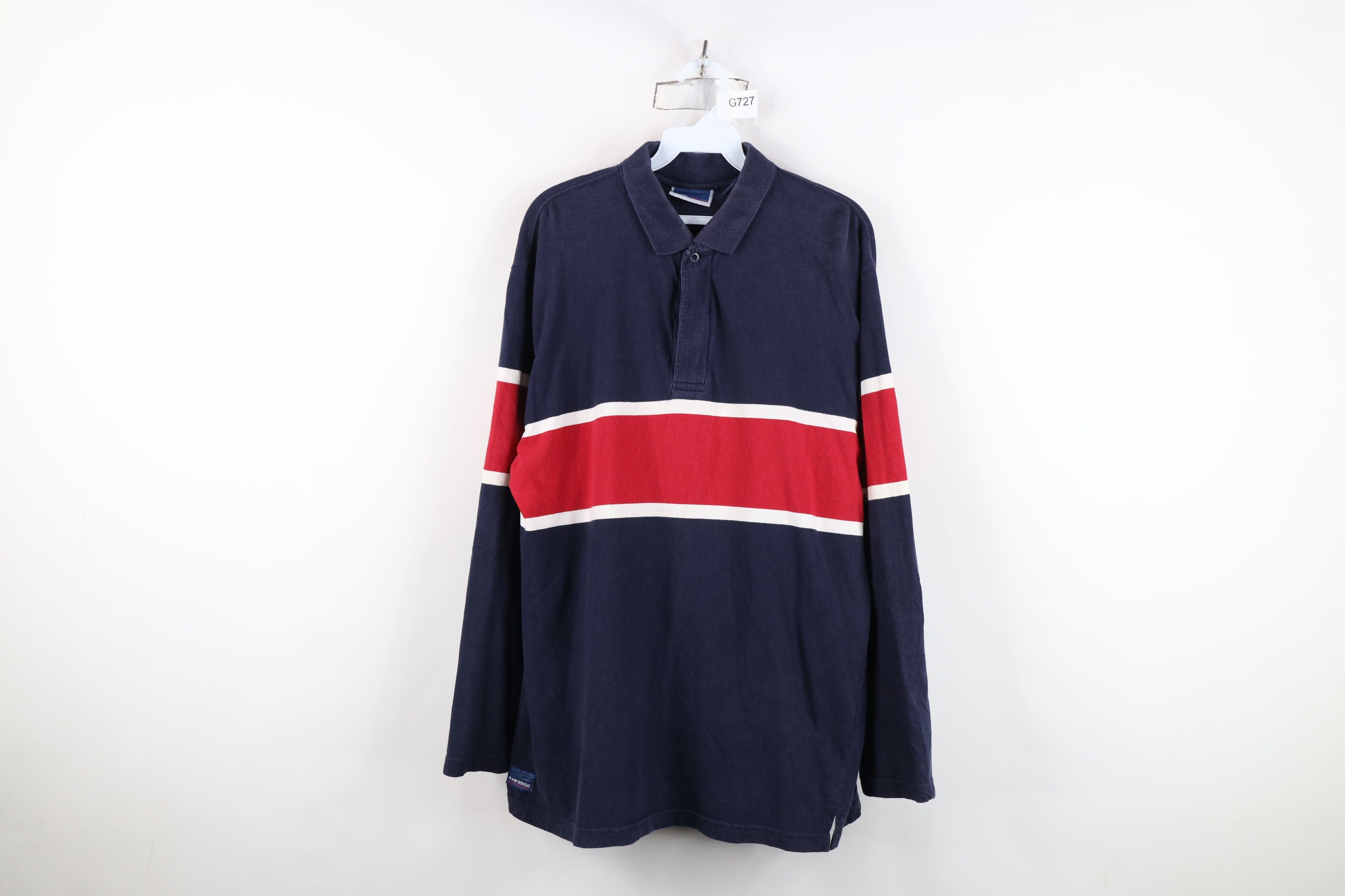 Vintage Vintage 90s Streetwear Block Long Sleeve Rugby Polo Shirt Size US M / EU 48-50 / 2 - 1 Thumbnail