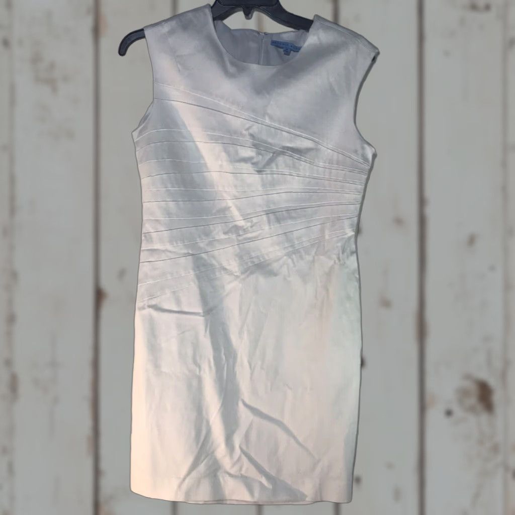 Vintage ANTONIO MELANI White Sleeveless Midi Career Dress Womens Size 14 Size XL / US 12-14 / IT 48-50 - 1 Thumbnail