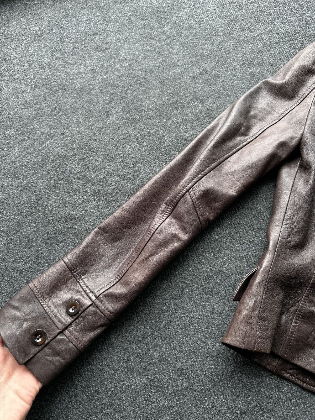 Leather 🚨 LEATHER BROWN BLAZER JACKET WOMEN LUXURY OLD MONEY Size M / US 6-8 / IT 42-44 - 11 Thumbnail