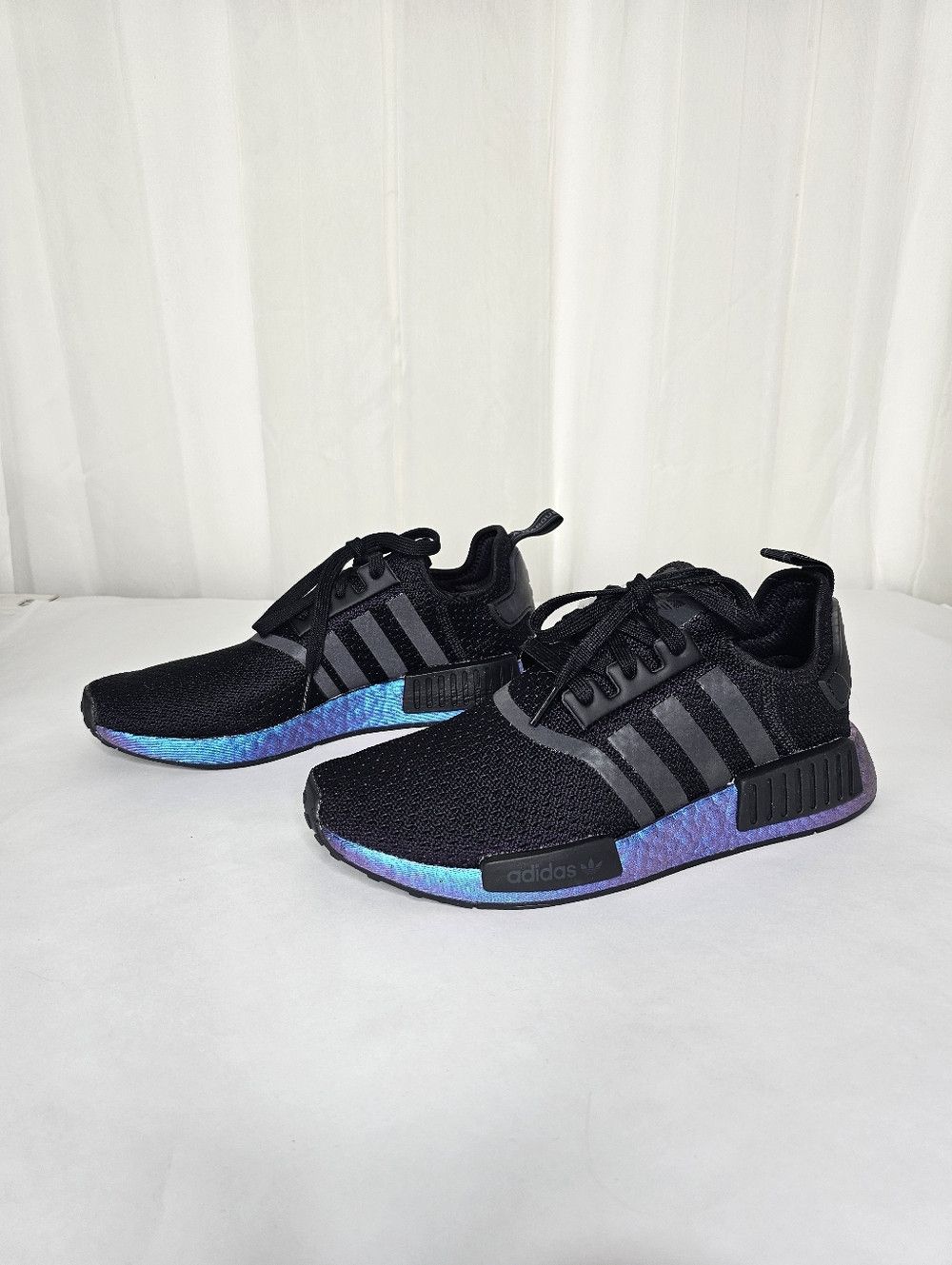 Adidas Adidas NMD R1 Sneakers Black Metallic Blue Boost Size US 8 / EU 41 - 3 Thumbnail