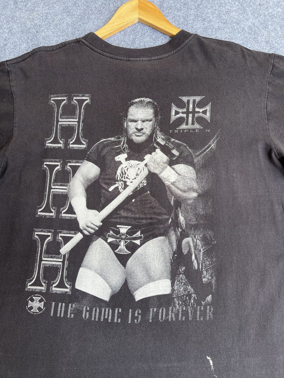Vintage Rare🔥Vintage 90s Triple H SUN FADED T Shirt Size US XL / EU 56 / 4 - 12 Thumbnail