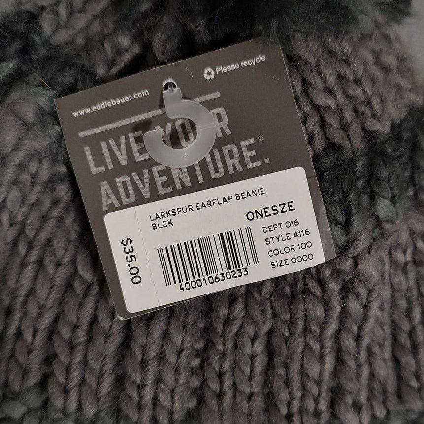 Eddie Bauer Eddie Bauer Larkspur Earflap pom pom knit beanie unisex OS Size ONE SIZE - 3 Thumbnail