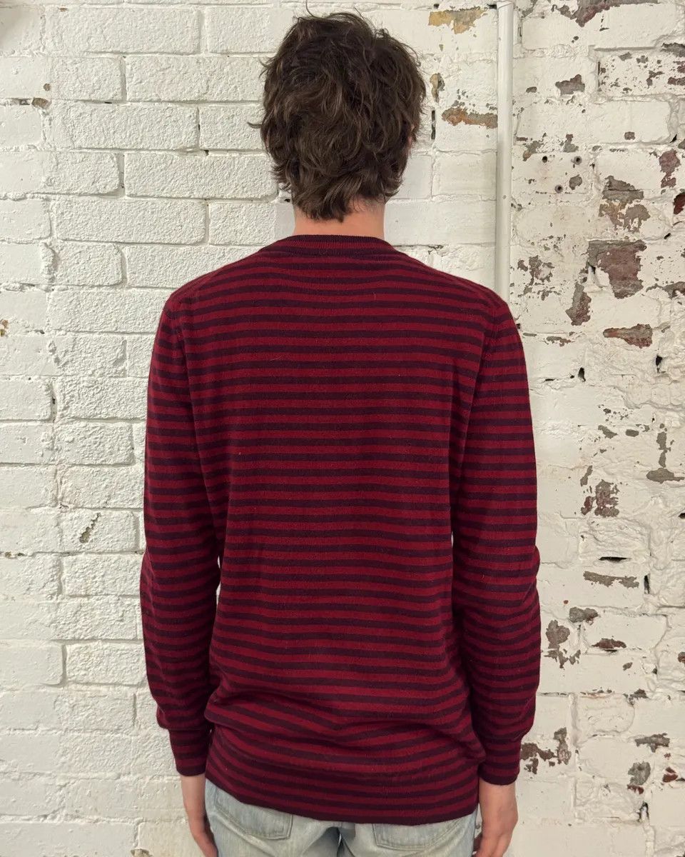 Dolce & Gabbana 2010s Dolce & Gabbana Bordeaux Two Tone Striped Sweater Size US M / EU 48-50 / 2 - 3 Thumbnail