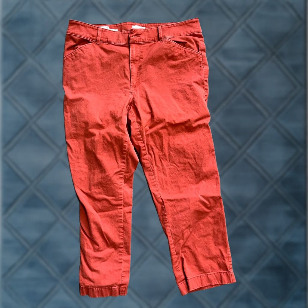 Ann Taylor ANN TAYLOR LOFT Marisa Orange straight leg pants size 12 Women Chino Cotton Dress Pants Regular Size 34" / US 12 / IT 48 - 1 Thumbnail
