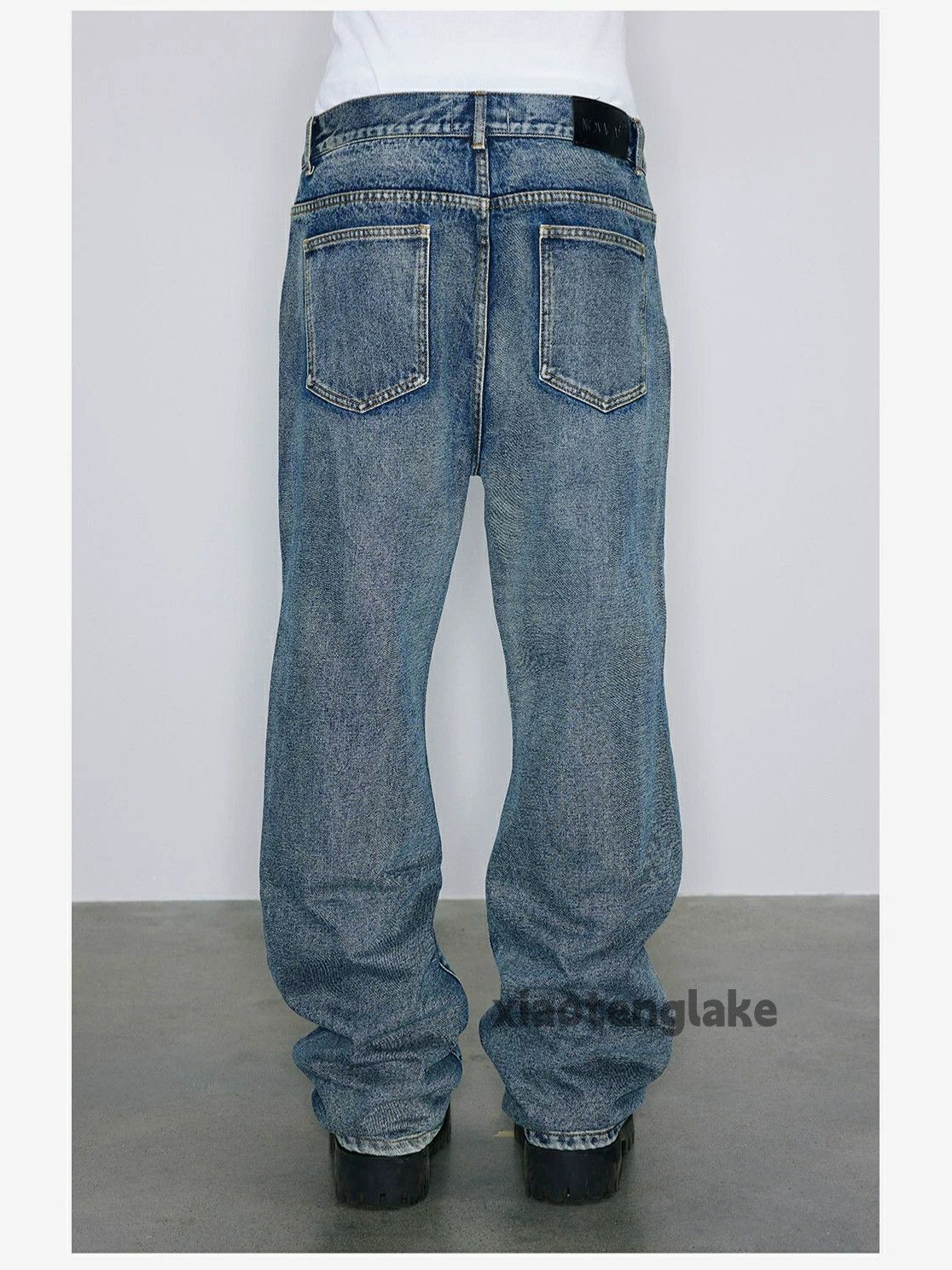 Jean × Vintage washed faded loose baggy carpenter workwear jeans Size US 36 / EU 52 - 6 Thumbnail