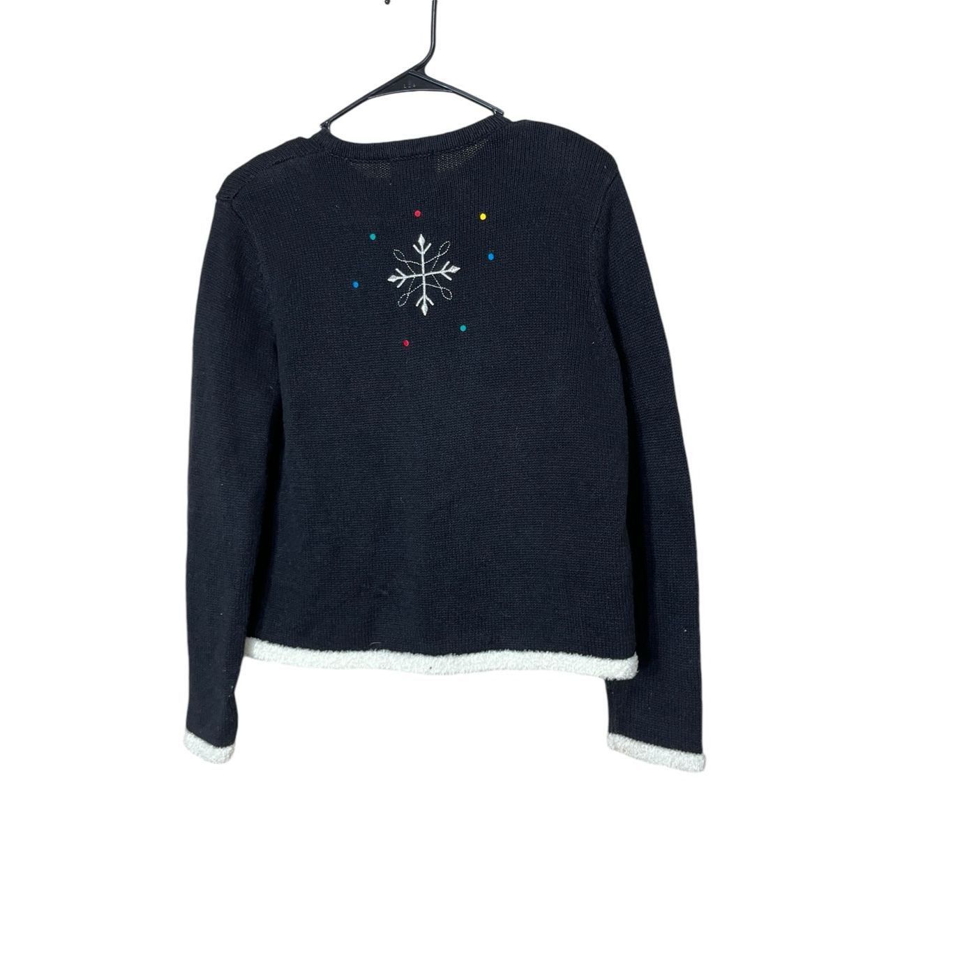 Other Vintage BRECKENRIDGE Black Christmas Snowman Cardigan Sweate Size S / US 4 / IT 40 - 6 Thumbnail