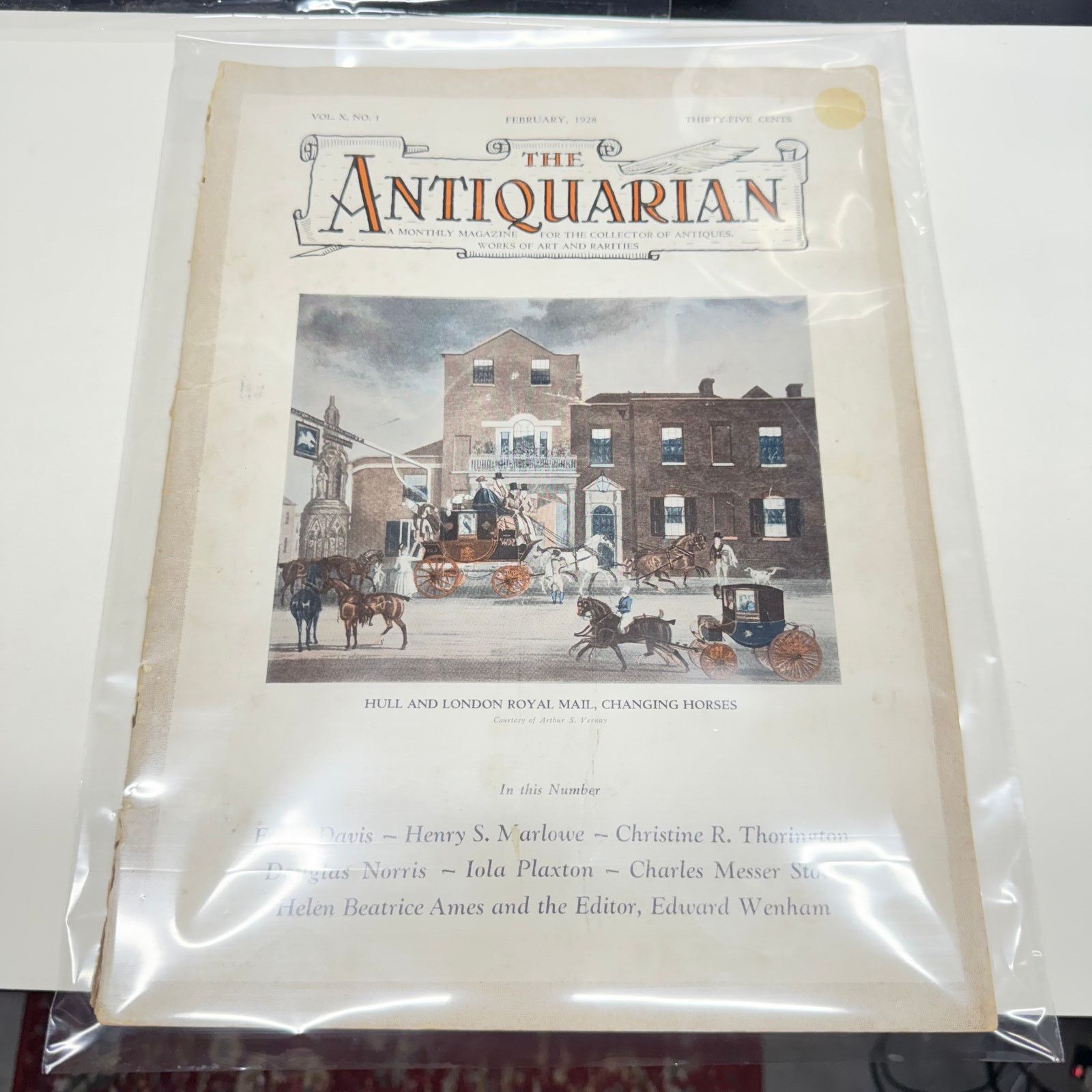 Vintage The Antiquarian Magazine Vol X No 1 February 1928 Ephemera Size ONE SIZE - 1 Thumbnail