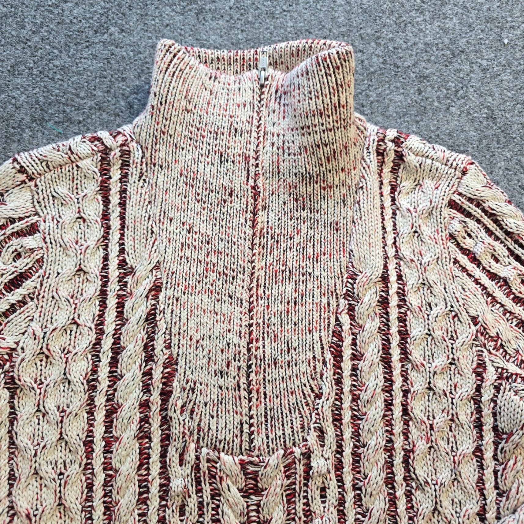 Soft Surroundings Soft Surroundings Sweater Womens Size S Red Cable Knit 1/4 Zip Casual Pullover Knit Classic Heavyweight Fall Winter Spring Mens? Girls? Size S / US 4 / IT 40 - 2 Thumbnail