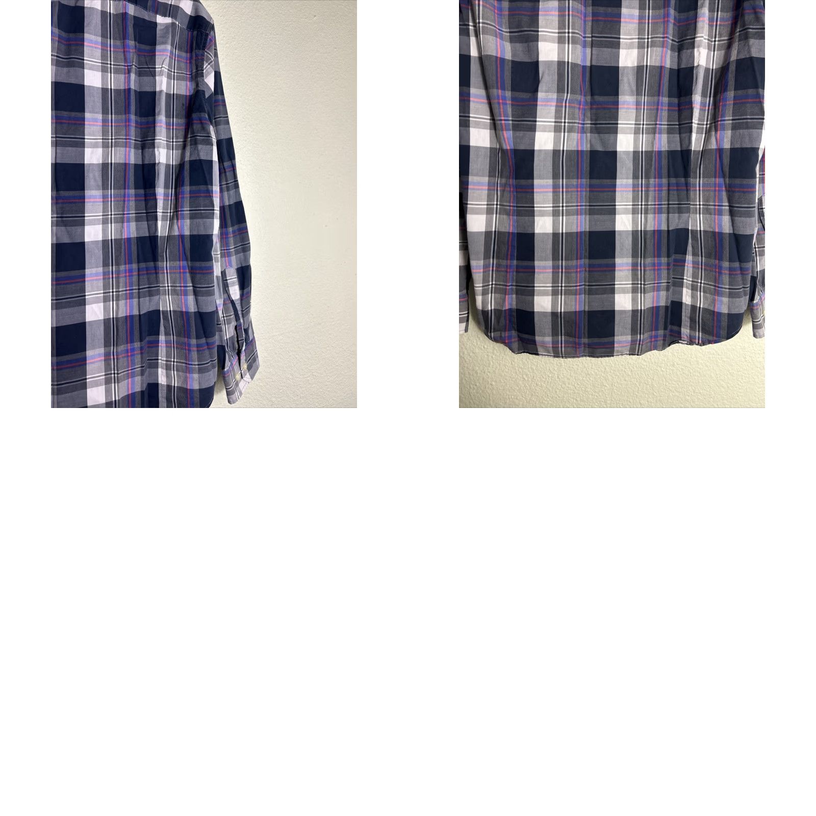 Banana Republic Banana Republic Men's L Gray Black Plaid Button-Up Shirt Grant Fit Long Sleeve Cotton Size US L / EU 52-54 / 3 - 9 Thumbnail