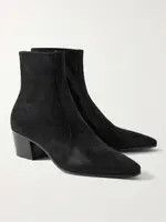 Saint Laurent Paris oc11z1125 Vassili Boots in Shimmering Suede in Black Size US 6 / EU 39 - 4 Thumbnail