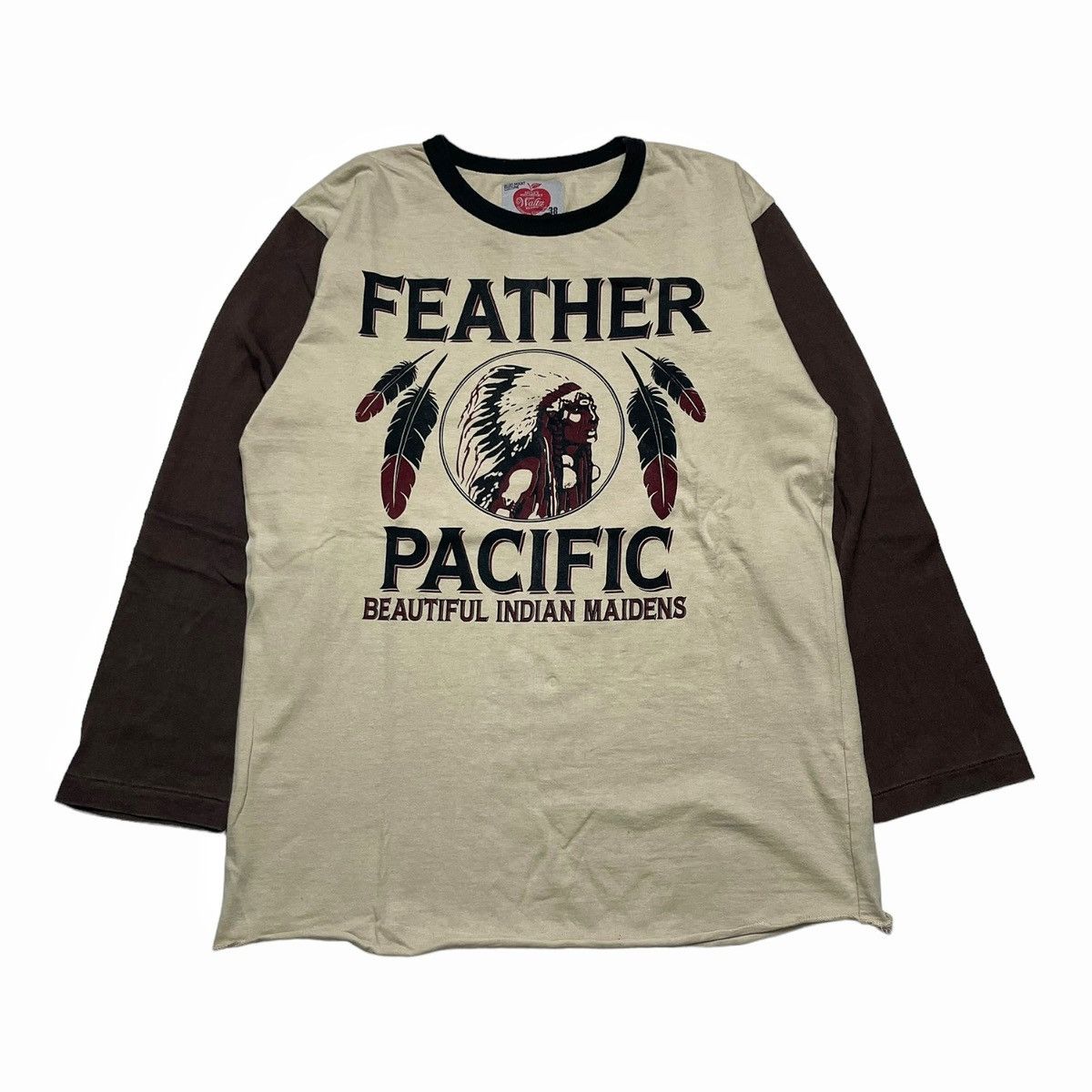 Japanese Brand Rugged Style Raglan Tshirt Indian Head Feather Pacific Size US M / EU 48-50 / 2 - 2 Thumbnail