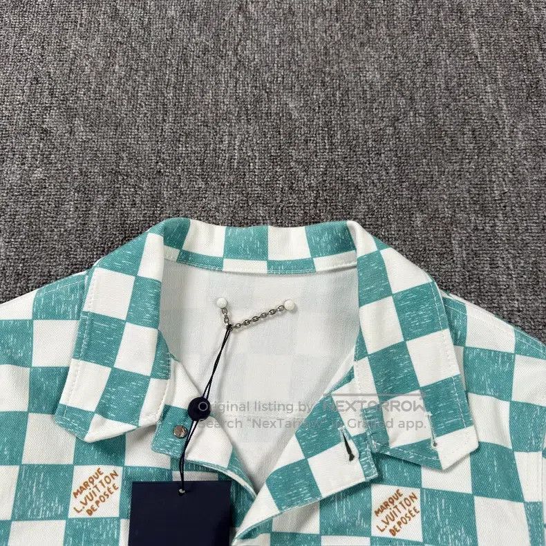 Louis Vuitton Louis Vuitton White and green checkered denim jacket Size US S / EU 44-46 / 1 - 2 Thumbnail