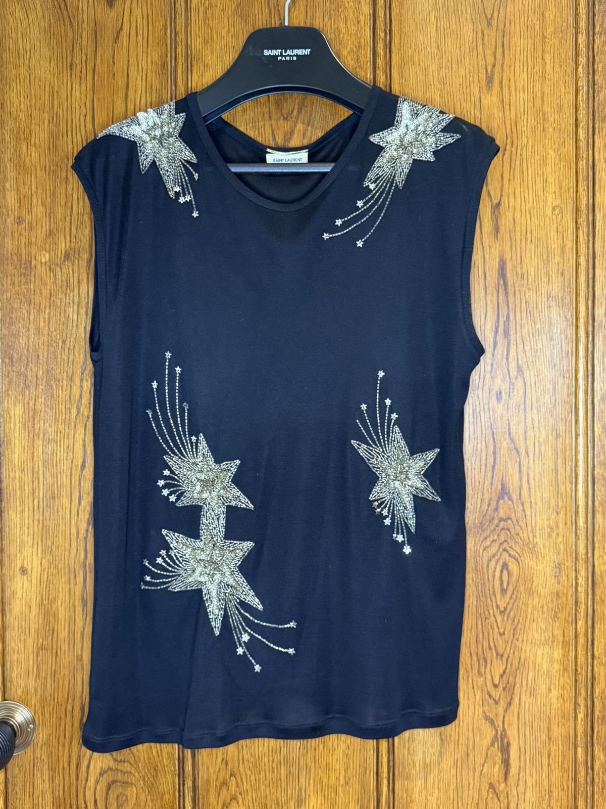 Saint Laurent Paris SS15 Saint Laurent Hedi Slimane starburst silk tank shirt M Size US M / EU 48-50 / 2 - 1 Thumbnail