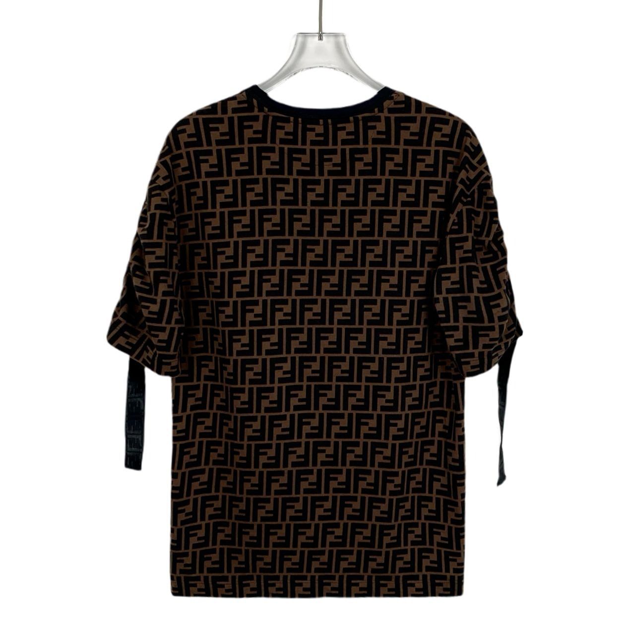 Fendi H14294 Fendi Logo Print Brown & Black Short Sleeve T-Shirt Size US XS / EU 42 / 0 - 2 Thumbnail