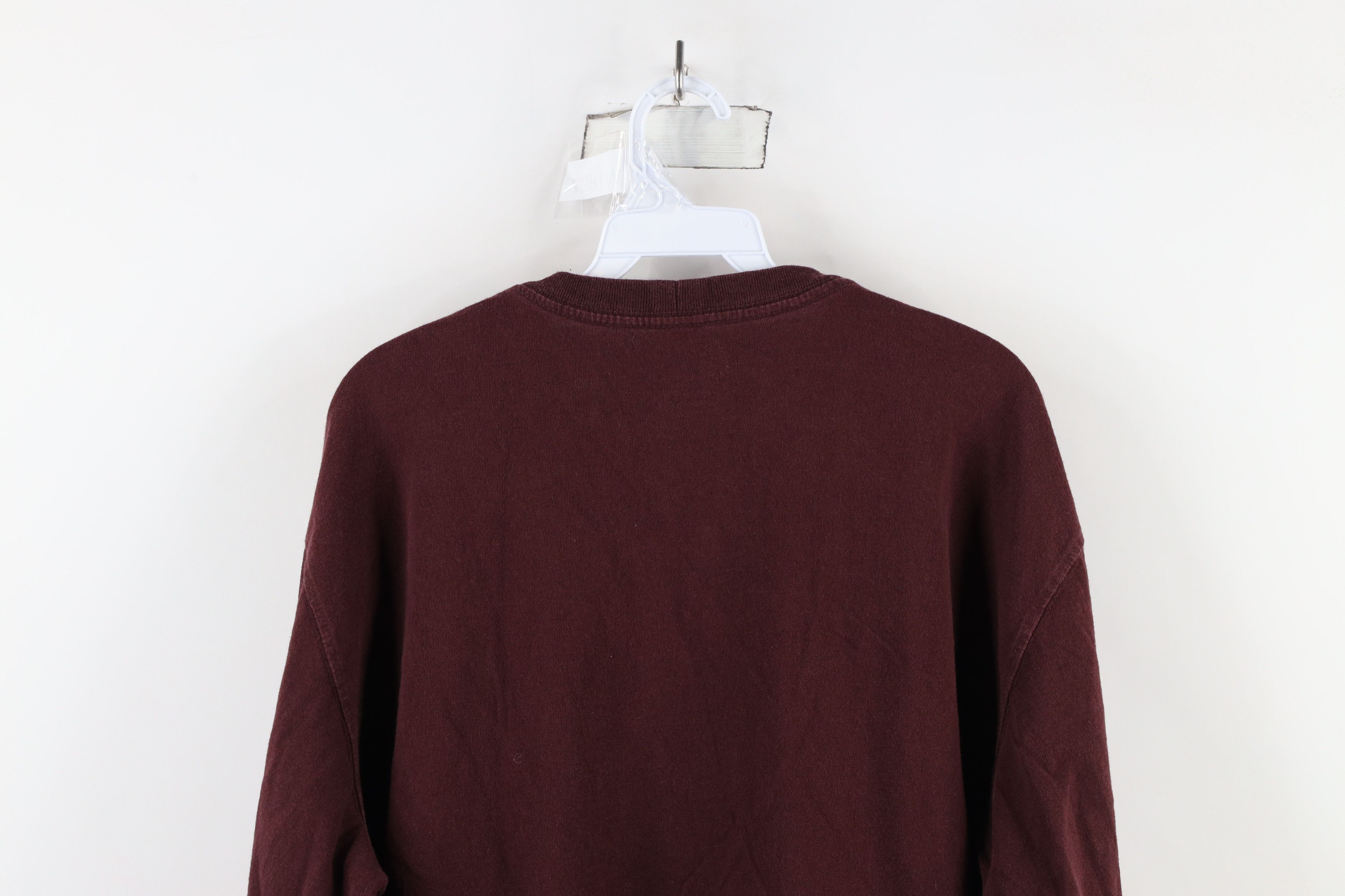 Carhartt × Vintage Vintage Carhartt Spell Pocket Long Sleeve T-Shirt Burgundy Size US L / EU 52-54 / 3 - 9 Thumbnail