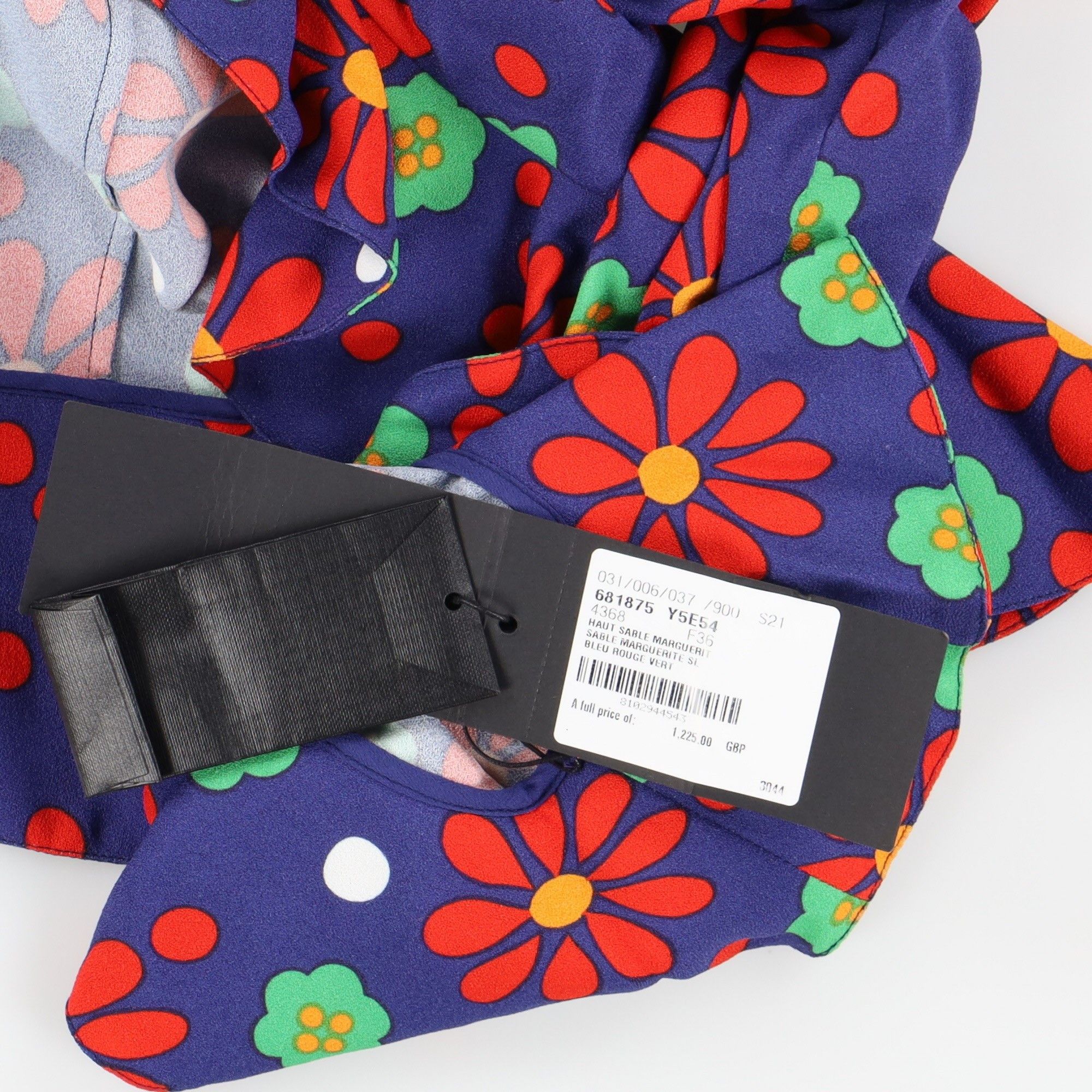 Saint Laurent Paris Blue Floral Ruffled Viscose Blouse Size S / US 4 / IT 40 - 7 Thumbnail