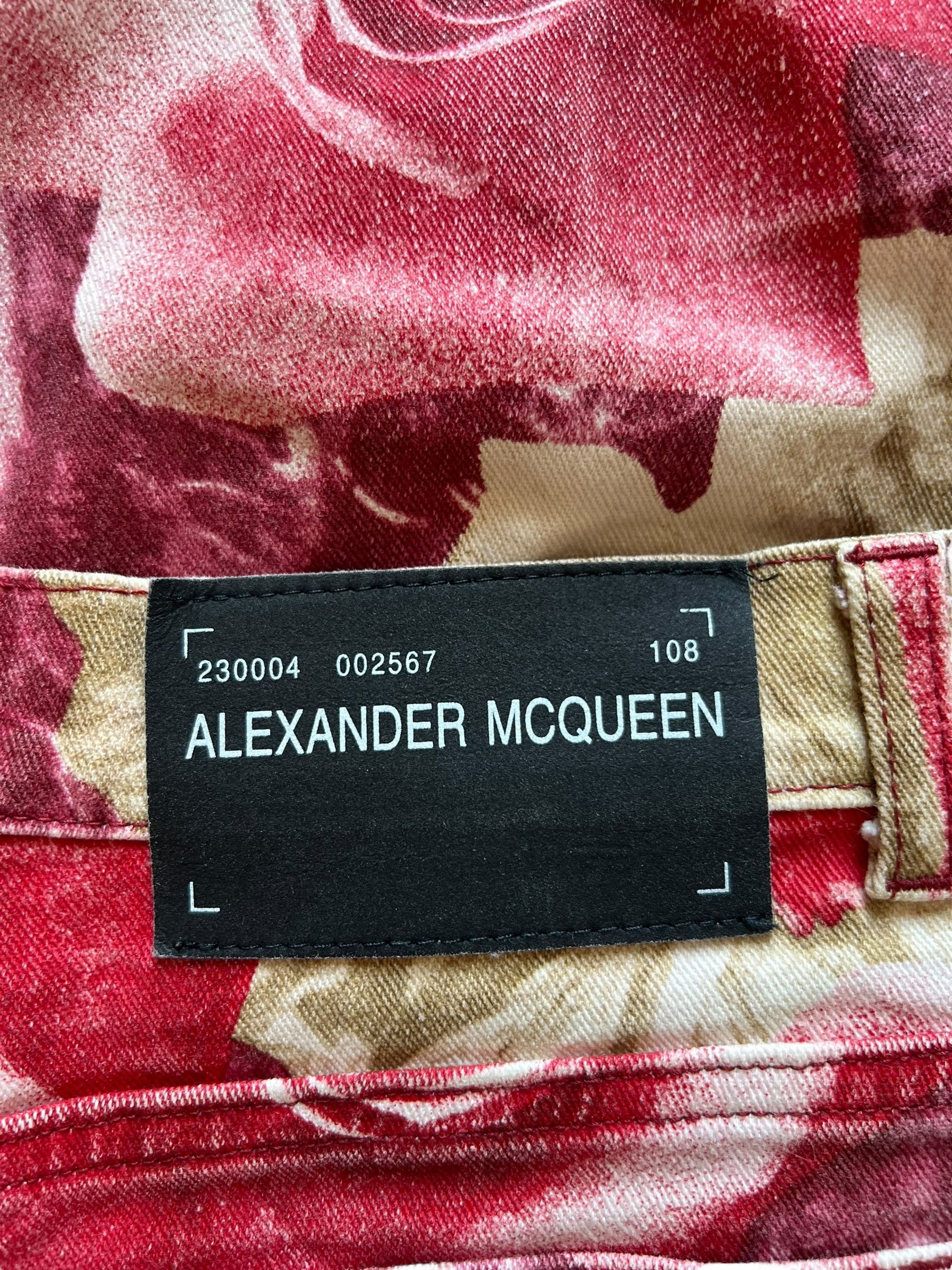 Alexander McQueen Alexander McQueen 90s Floral Printed Flared Denim Size 27" / US 4 / IT 40 - 5 Thumbnail