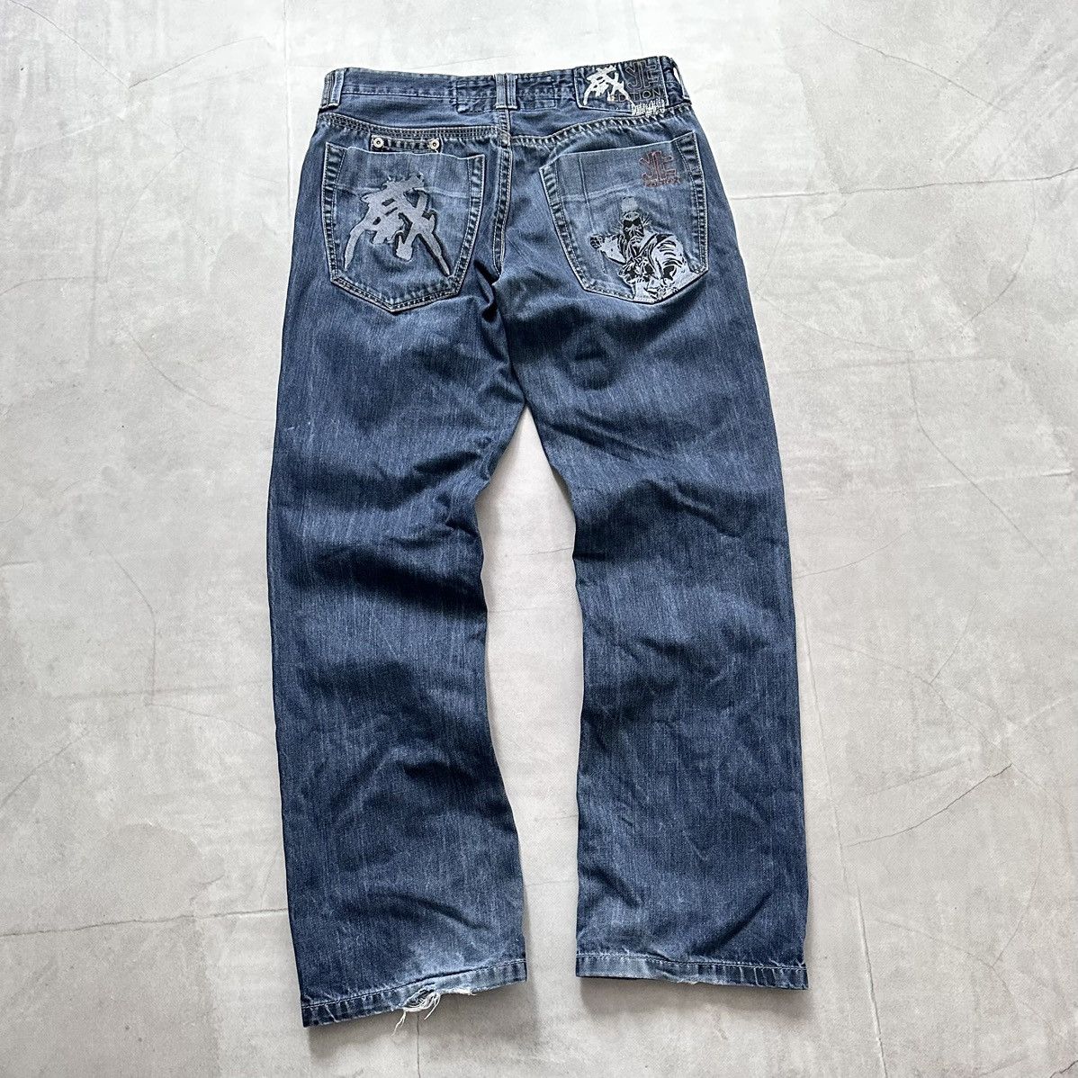 Red Monkey Japan Samurai Jeans Hieroglyph Embroidered LGB Evisu Vibe Size US 32 / EU 48 - 1 Thumbnail