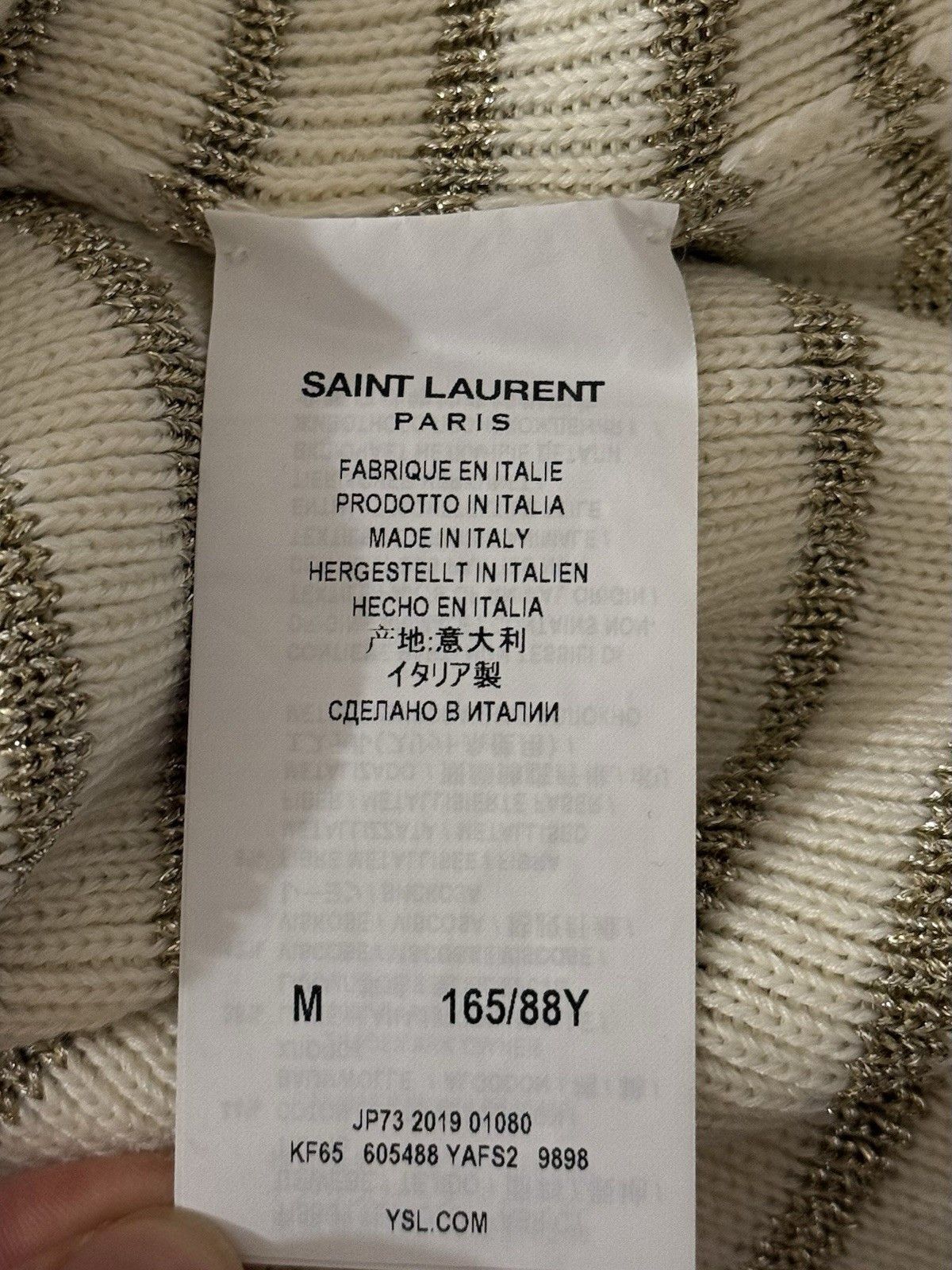 Saint Laurent Paris DDP Saint Laurent Lurex Gold Stripped Knit Sweater Size M / US 6-8 / IT 42-44 - 14 Thumbnail