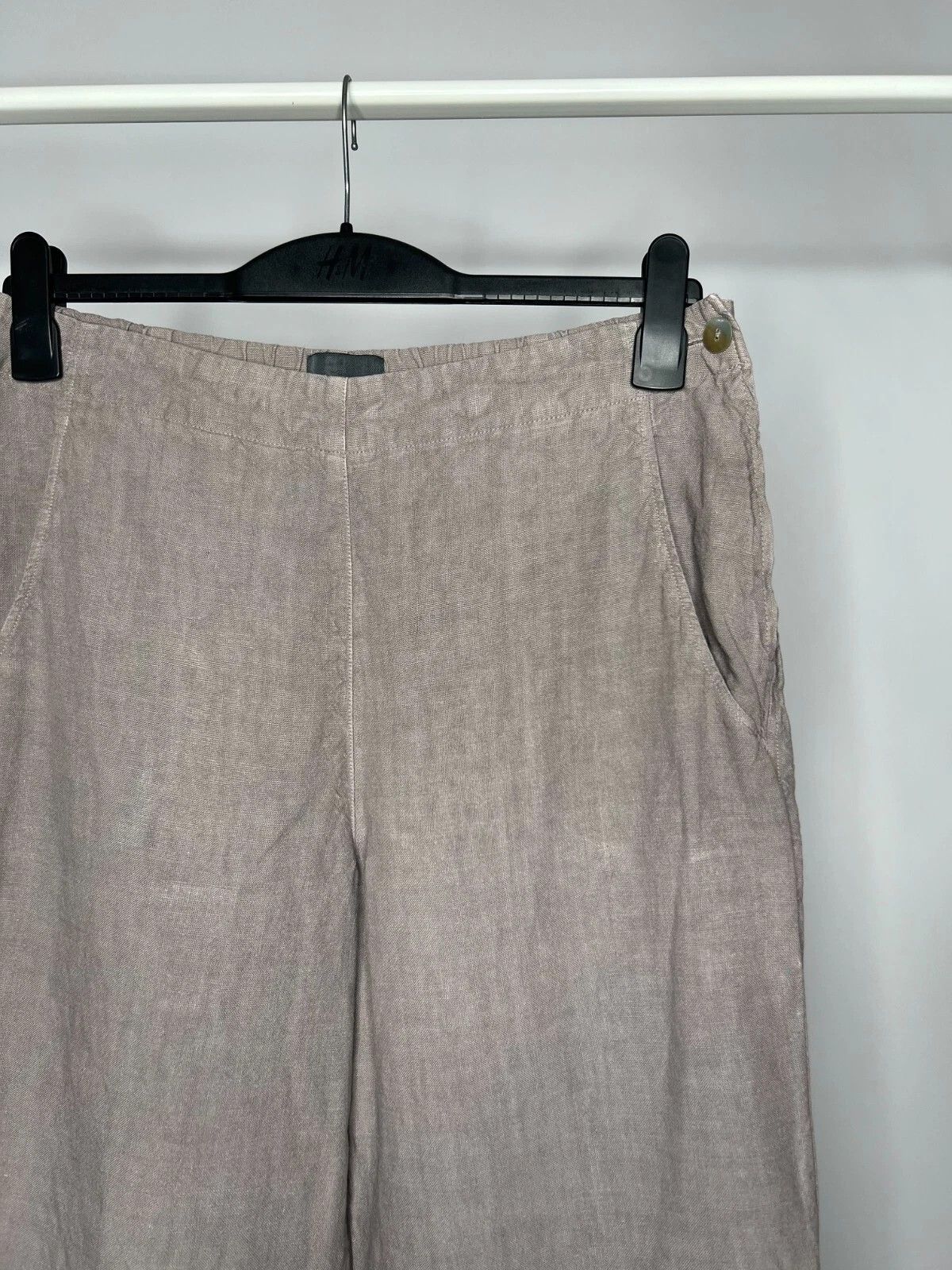 OSKA OSKA Light Grey 100% Linen Wide Leg Pants Trousers Size 3 Size 32" / US 10 / IT 46 - 3 Thumbnail