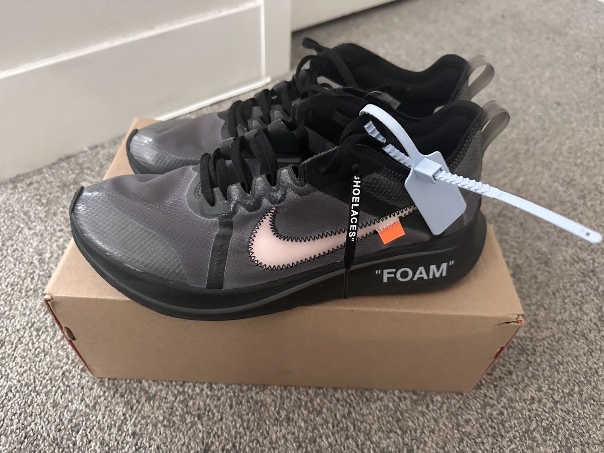 image of Nike Zoom Fly Off-White Shoes in Black, Men's (Size 11)