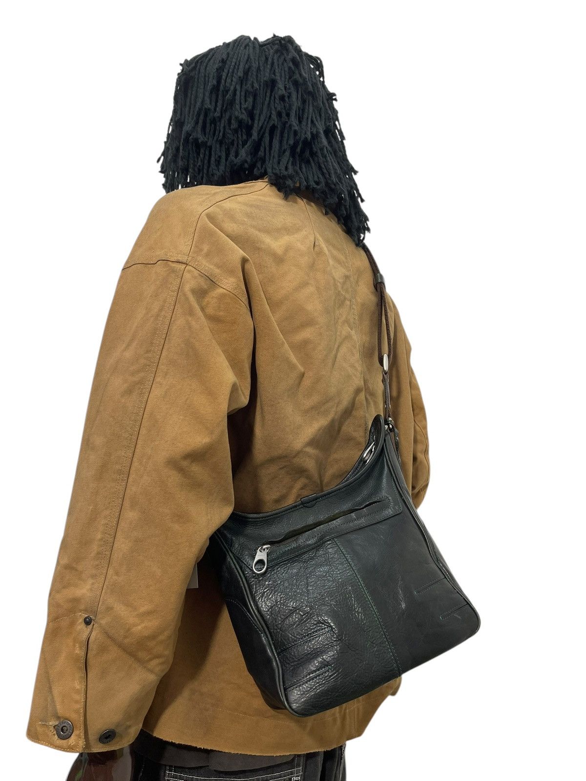 Genuine Leather Full Leather Aniary Japan Dark Green Cross Body Bag 1🟩6 Size ONE SIZE - 3 Thumbnail