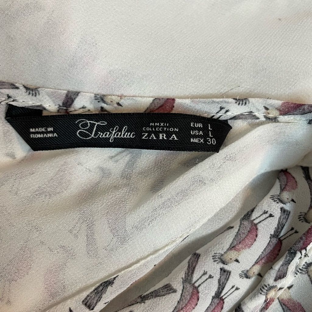 Zara Zara Bird Print Chiffon Blouse L Size L / US 10 / IT 46 - 9 Thumbnail
