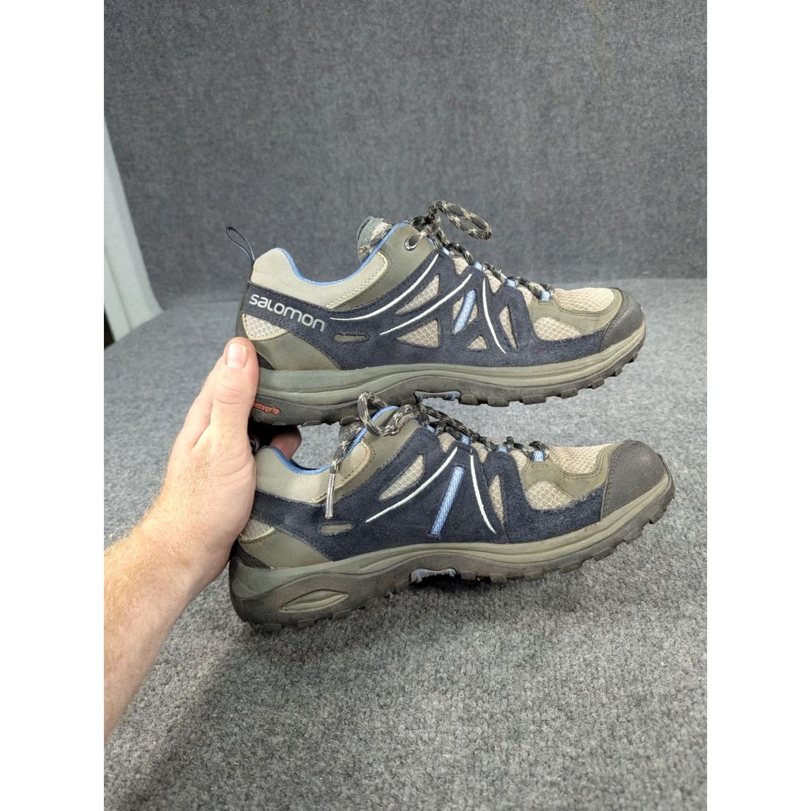 Salomon Salomon Ellipse 2 Aero Hiking Boots Women's Size US 10 Gray Black Blue Size US 10 / IT 40 - 3 Thumbnail