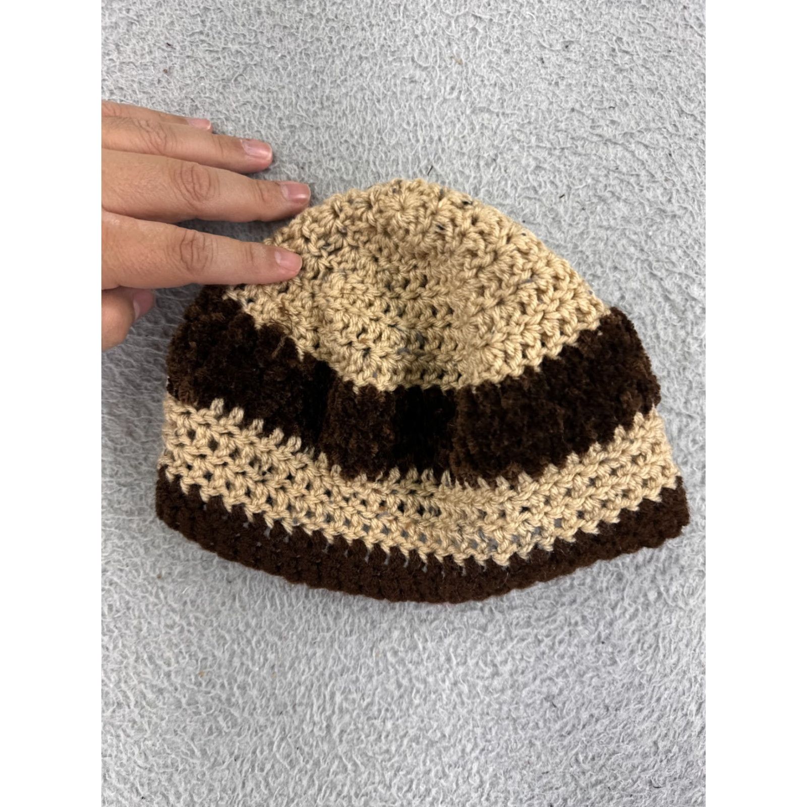 Vintage Womens Beanie Toque Knit Chenille Brown One Size Winter Ski Hat with Embroidered Logo, Adult, Brown, Beanie, Folded Cuff, 1 Size Size ONE SIZE - 4 Thumbnail