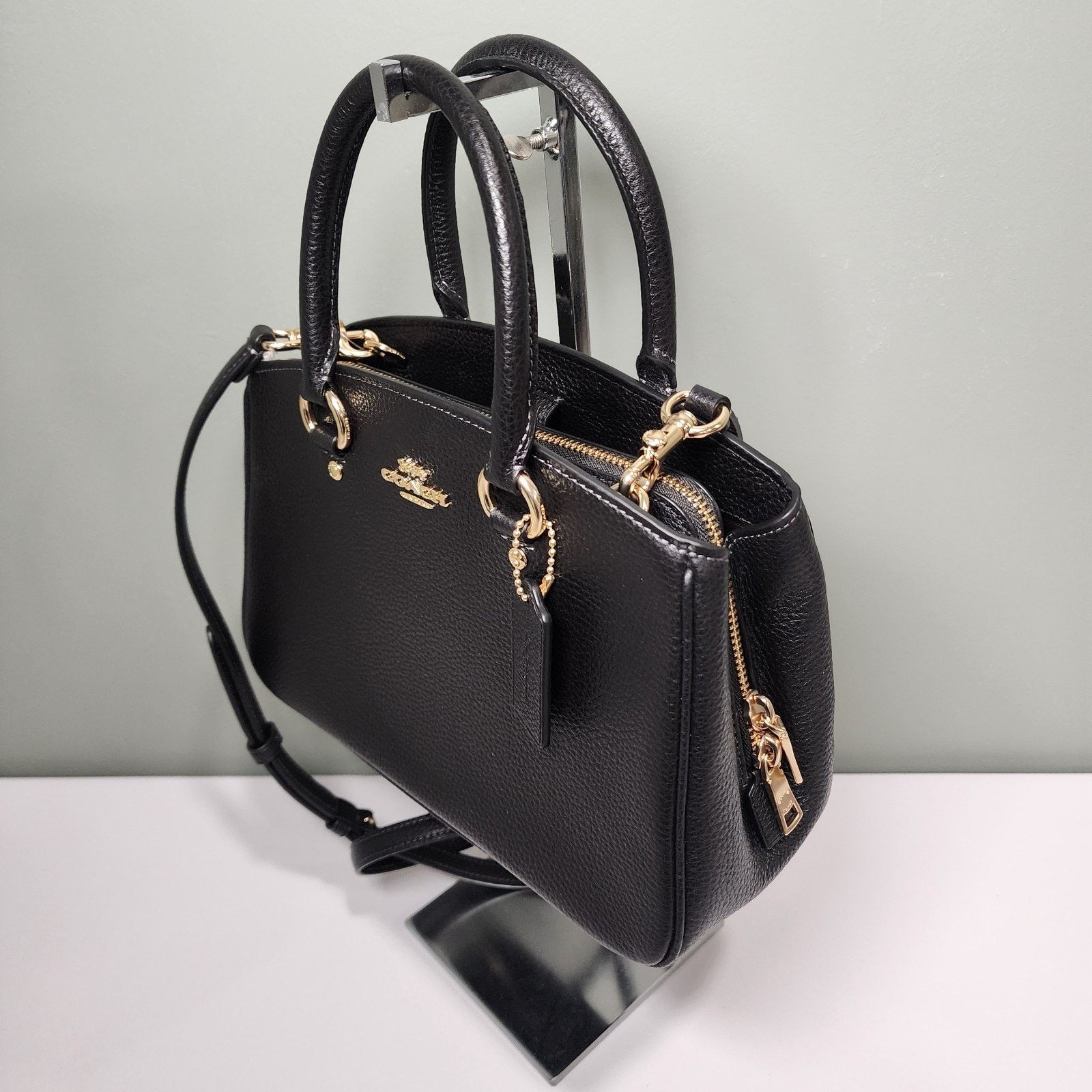 Coach Coach CAL54 Savannah Small Carryall Bag Leather Gold/Black Size ONE SIZE - 2 Thumbnail