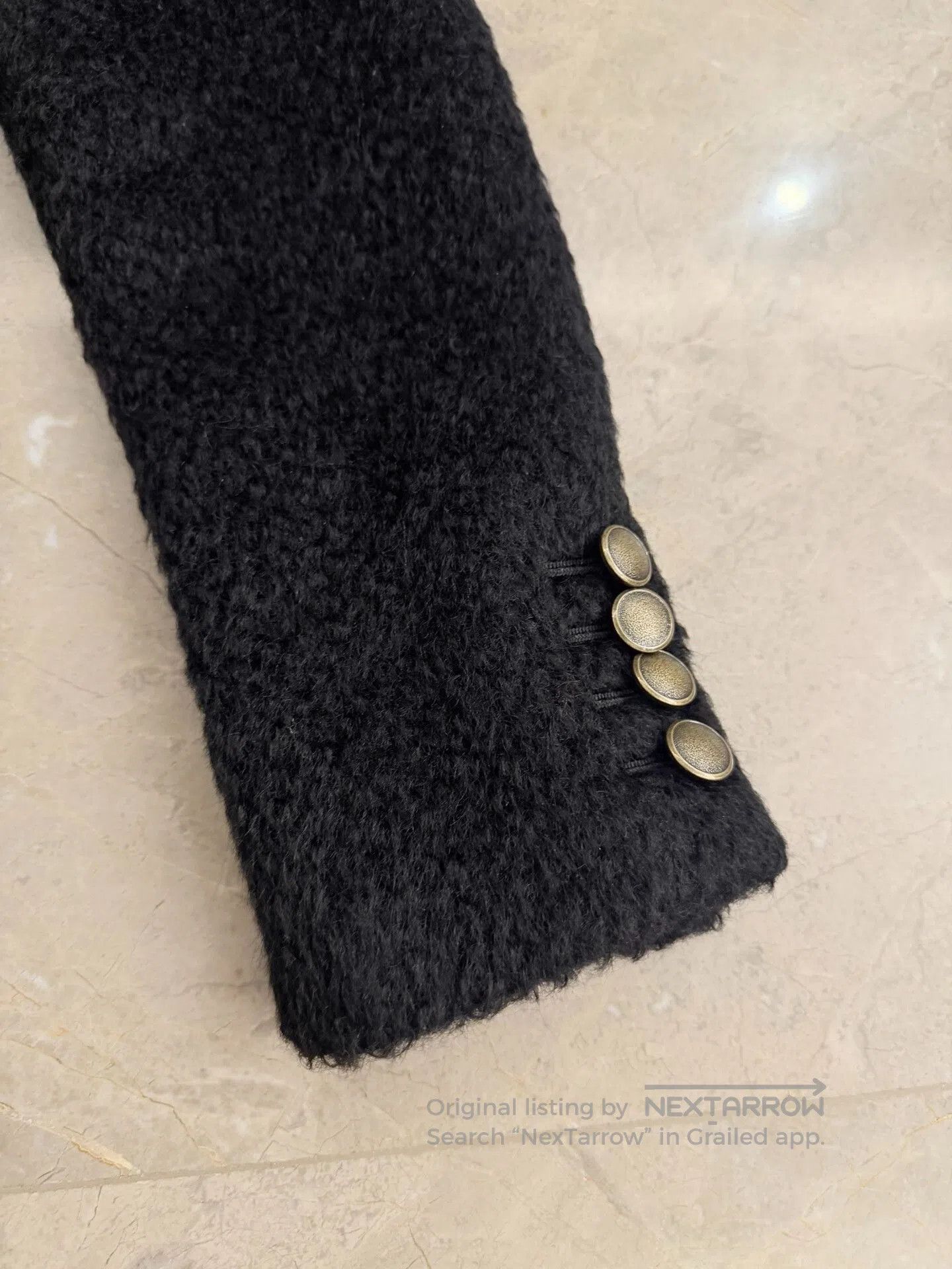 Saint Laurent Paris Saint Laurent Black Wool Blend Coat. Size M / US 6-8 / IT 42-44 - 5 Thumbnail