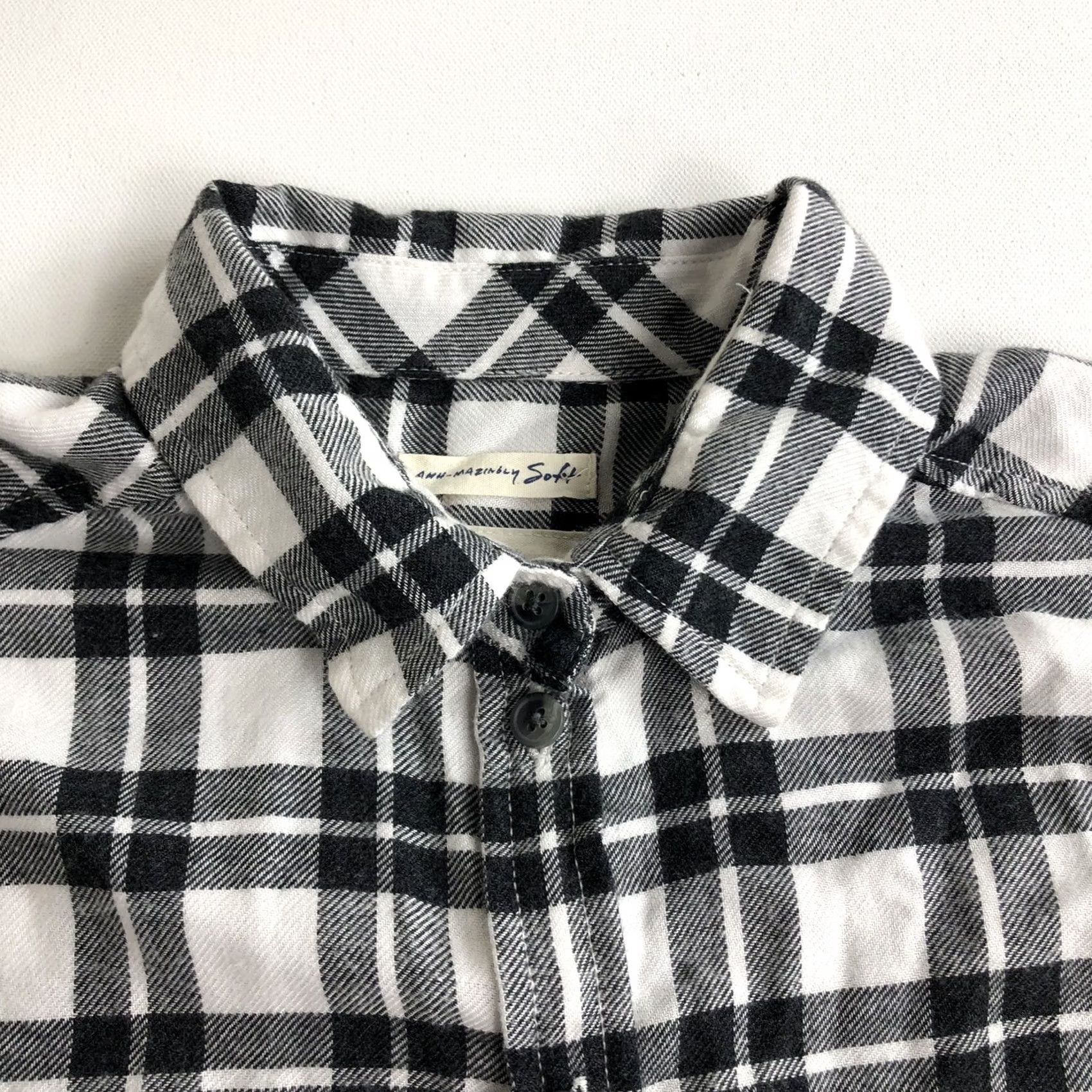 American Eagle Outfitters VINTAGE American Eagle Outfitters Boyfriend Flannel Shirt Womens Small Black Plaid Long Sleeve Casual Button-Up Size S / US 4 / IT 40 - 4 Thumbnail