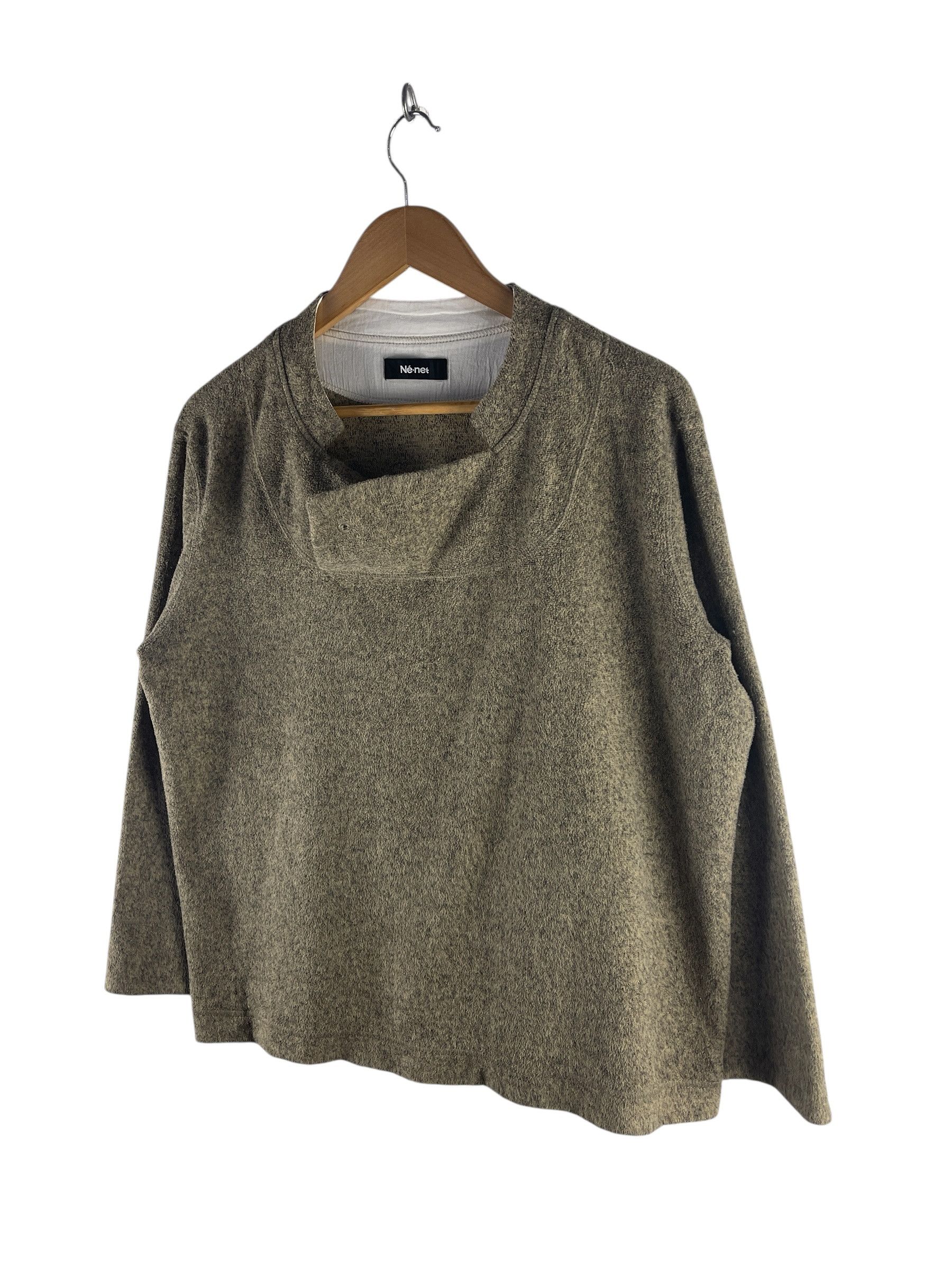 Ne-Net Né-net Asymmetrical Collar Knit Pullover Japanese Designer Size US L / EU 52-54 / 3 - 4 Thumbnail
