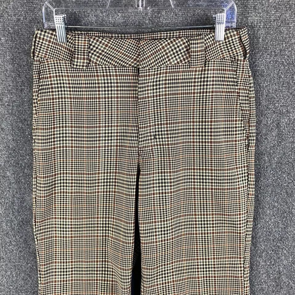 Dickies Dickies Pants Women's 9 Plaid Beige Trousers Cropped Size 31" - 2 Thumbnail
