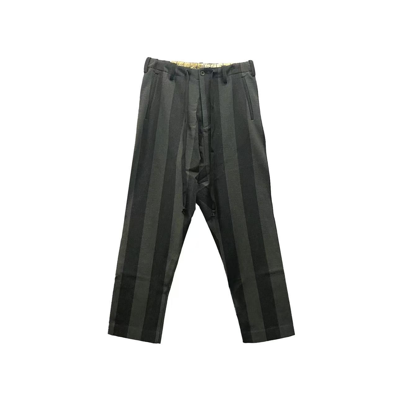 Uma Wang UMA WANG Gray Brown Striped Trousers Size US 31 - 1 Thumbnail