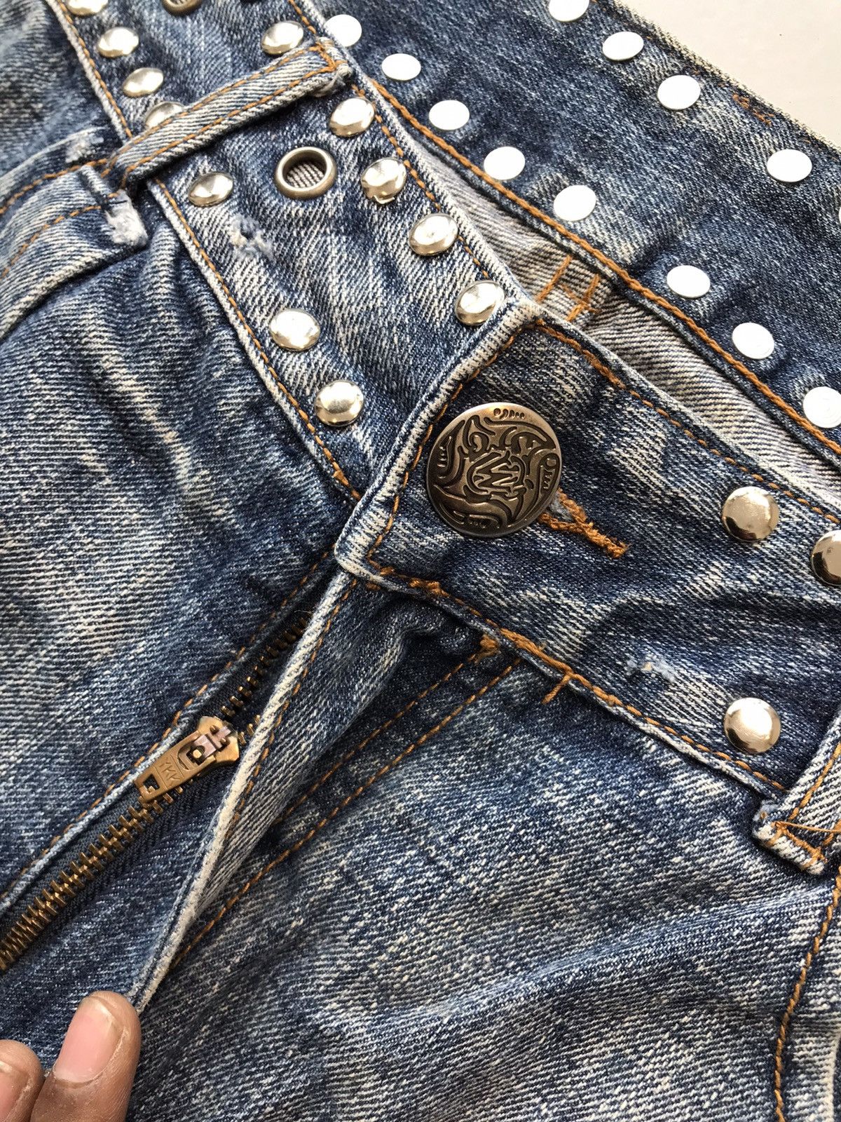 Vintage Rare vintage crazy studds waist belt baggy fit denim Size US 38 / EU 54 - 6 Thumbnail