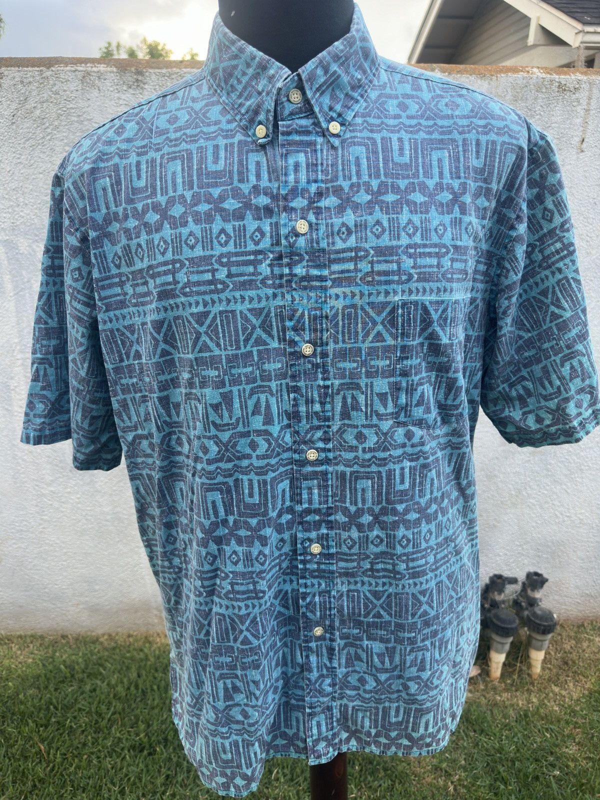 Reyn Spooner PreOwned Reyn Spooner Hawaiian Print Blue/Green Men's XL Size US XL / EU 56 / 4 - 1 Thumbnail